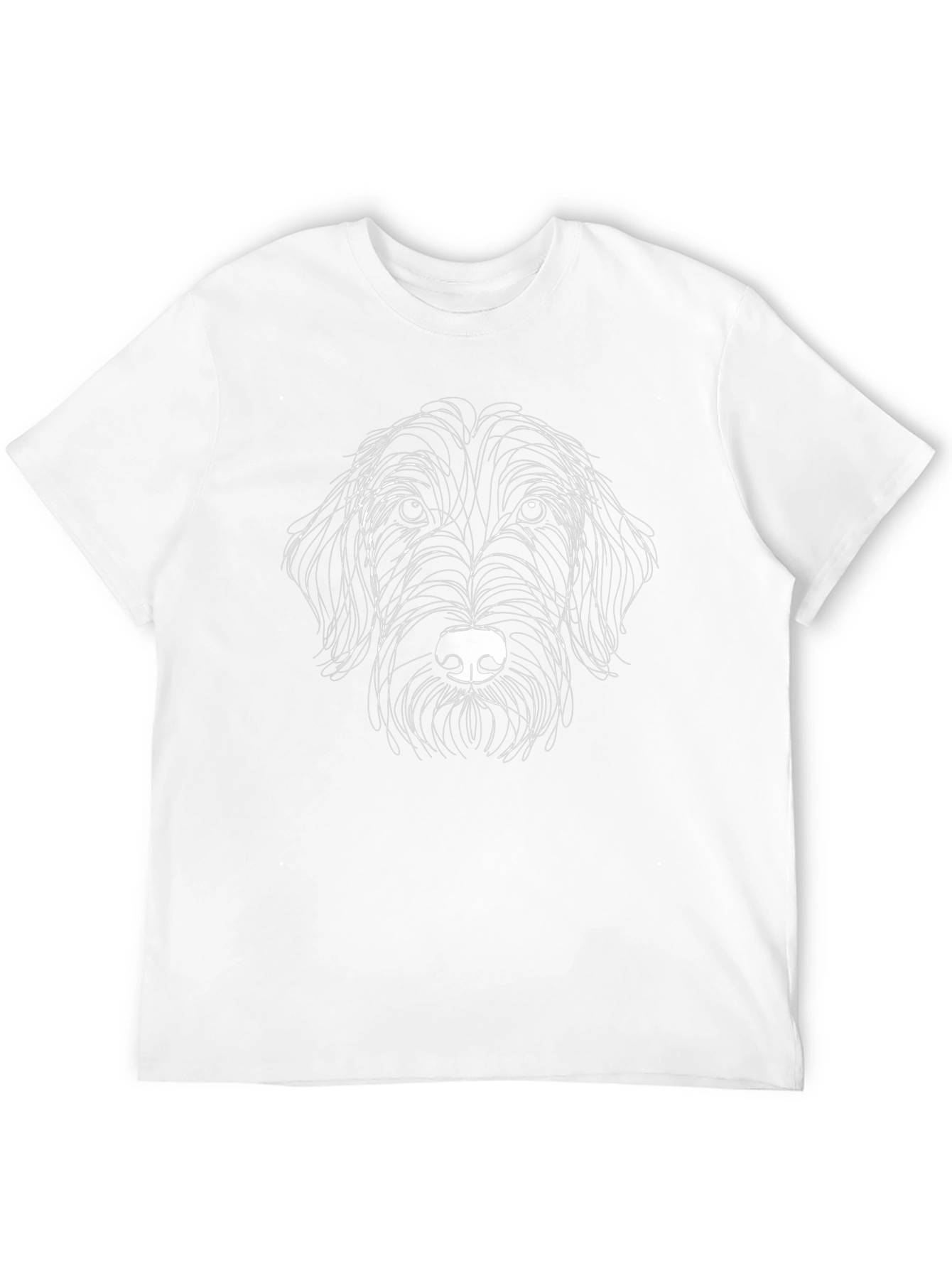 Dog Sketch Graphic Tee - Black Cotton T-Shirt