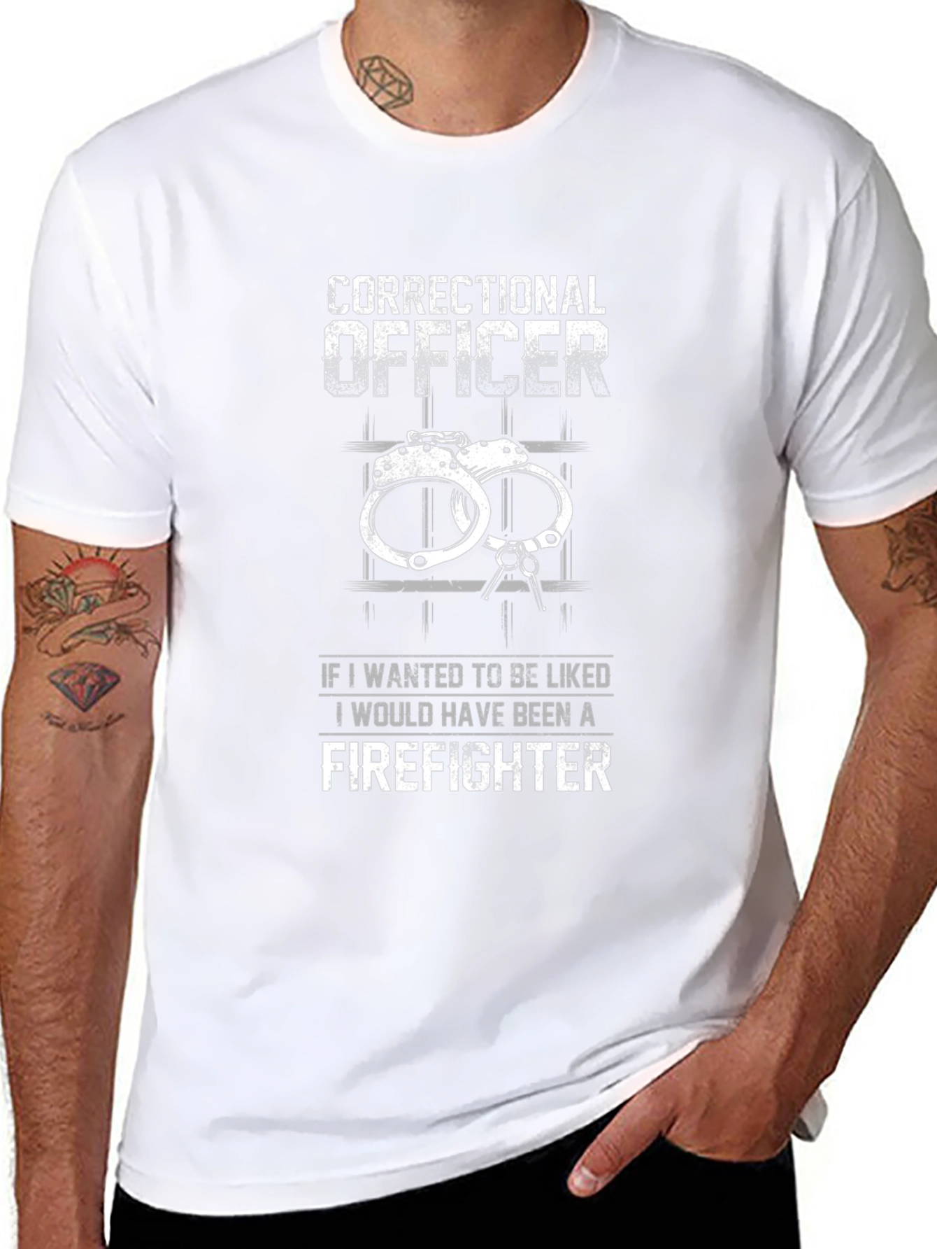 Correctional Officer Firefighter Graphic T-Shirt