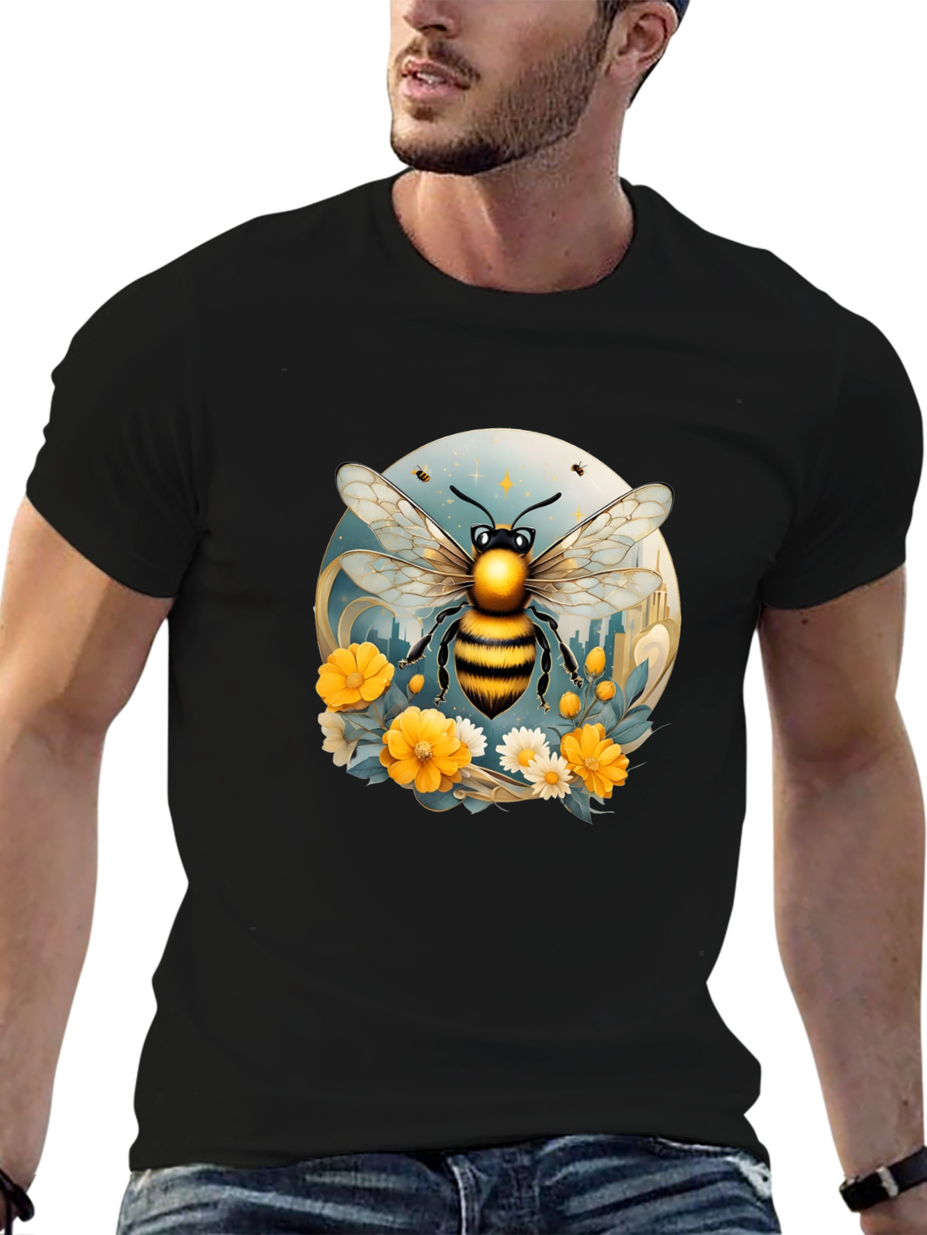 Bee Graphic Black T-Shirt