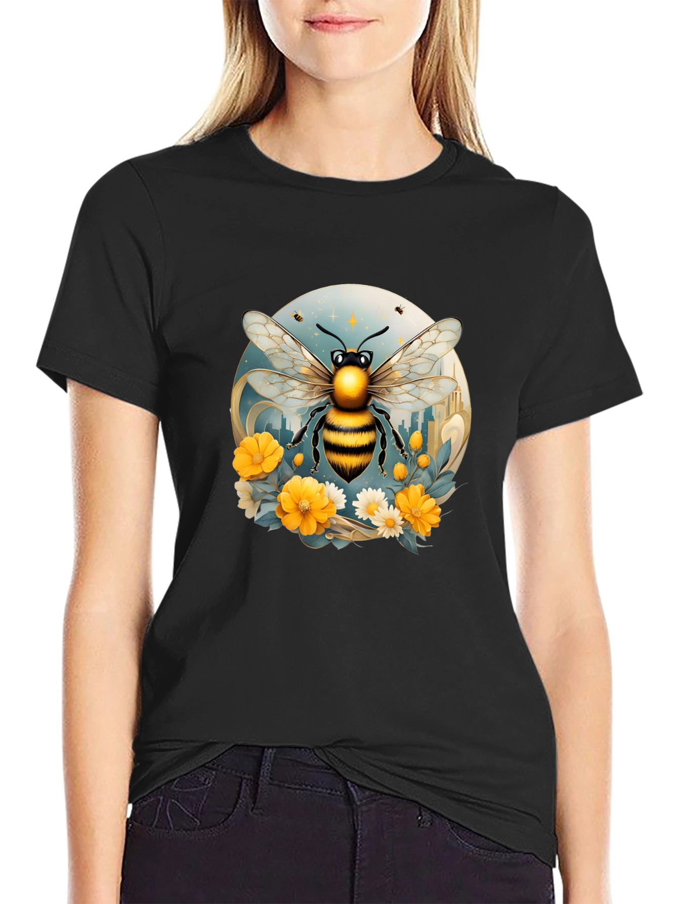 Bee Graphic Black T-Shirt