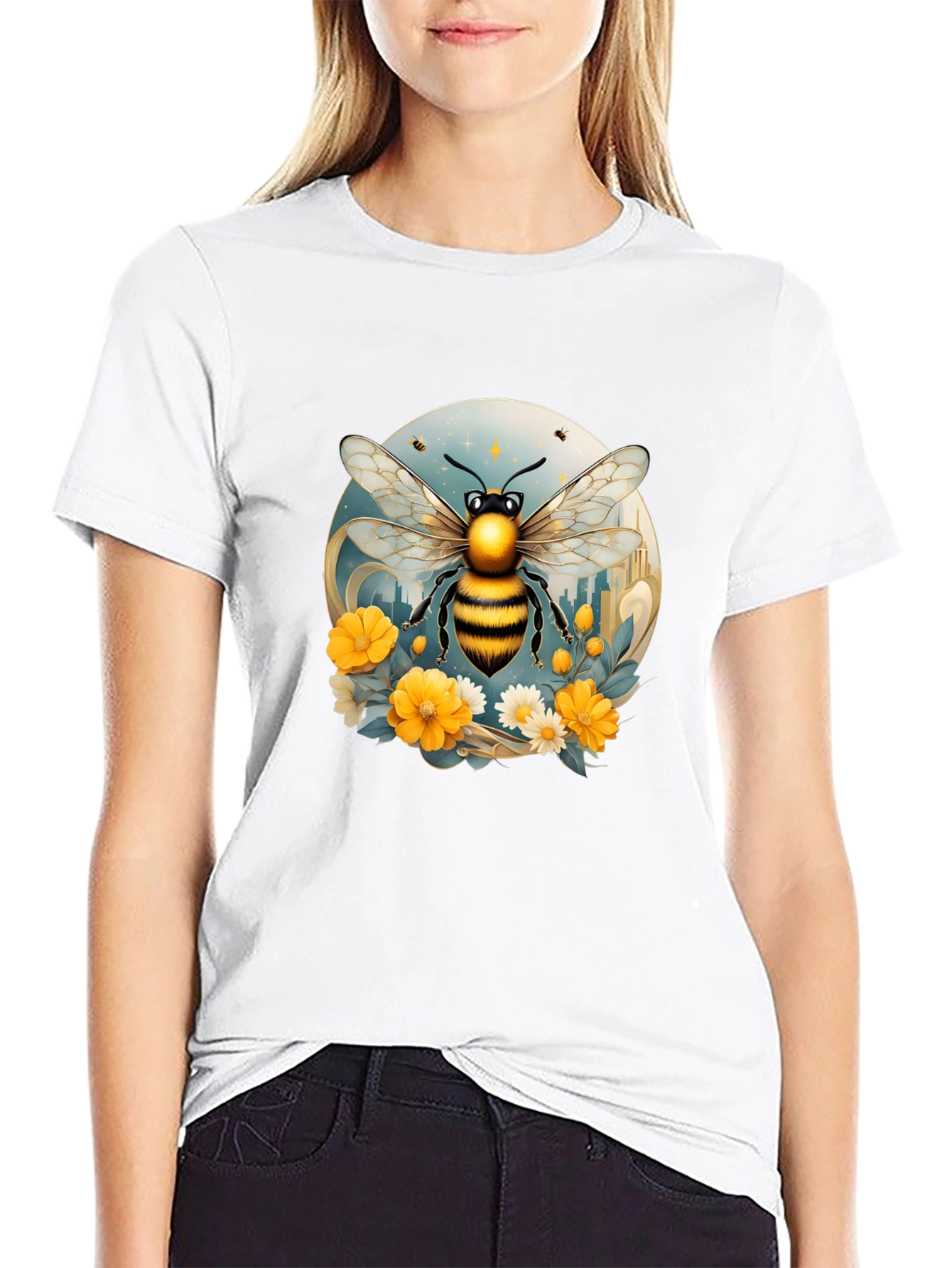 Bee Graphic Black T-Shirt