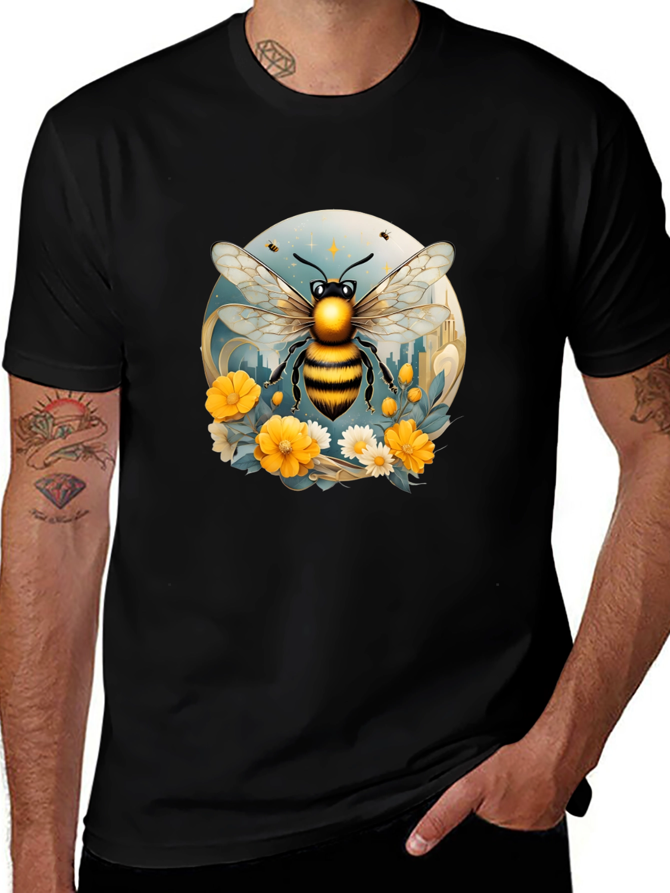 Bee Graphic Black T-Shirt