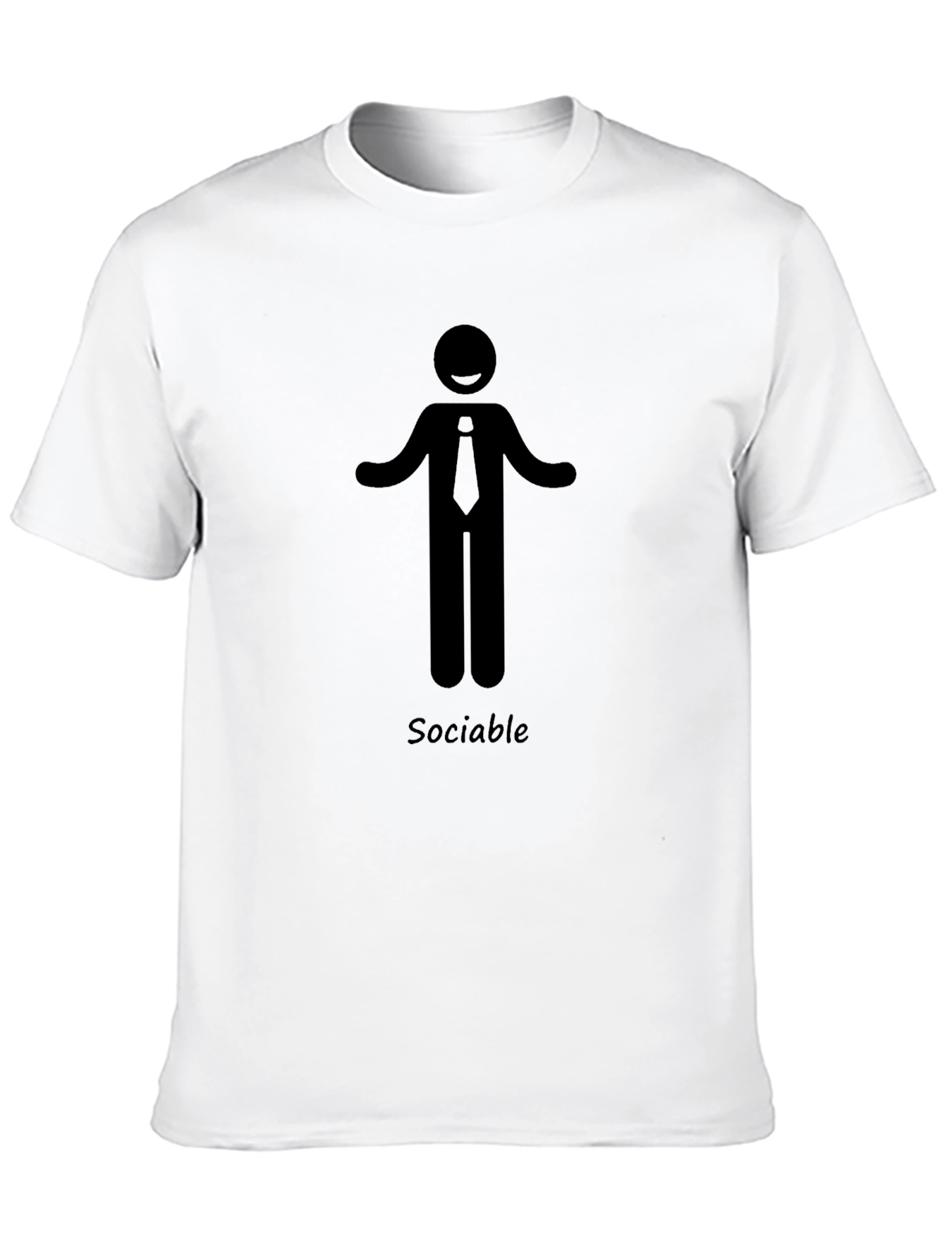 Sociable Stick Figure Graphic Tee - Black