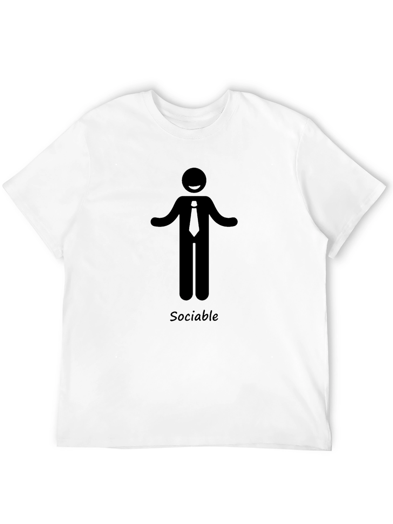 Sociable Stick Figure Graphic Tee - Black