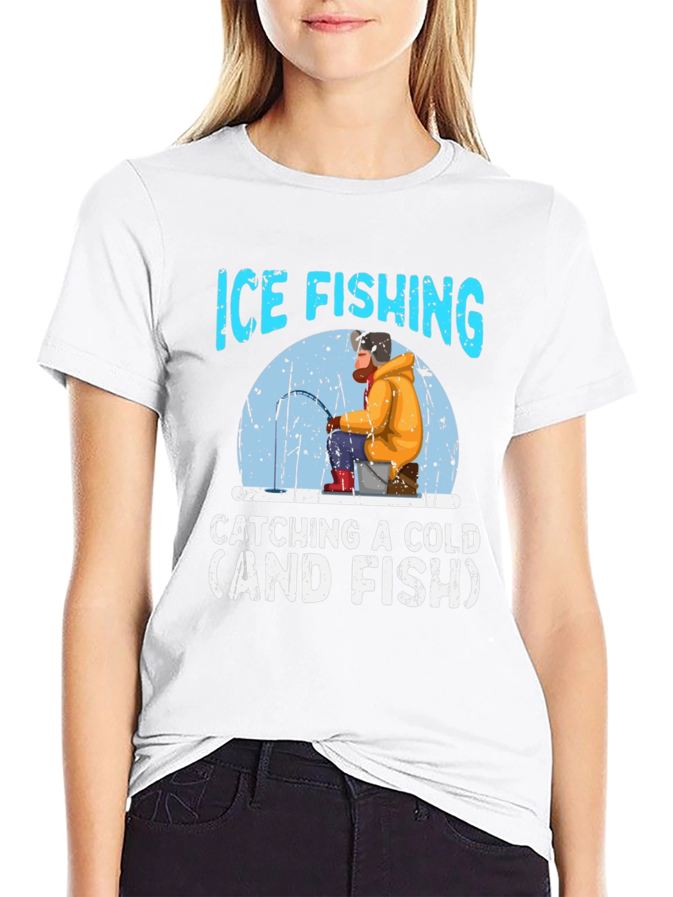 Ice Fishing Catching a Cold T-Shirt