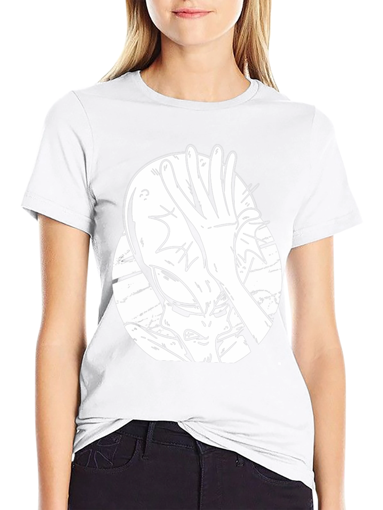 Alien Facepalm Graphic Tee - Black Cotton T-Shirt