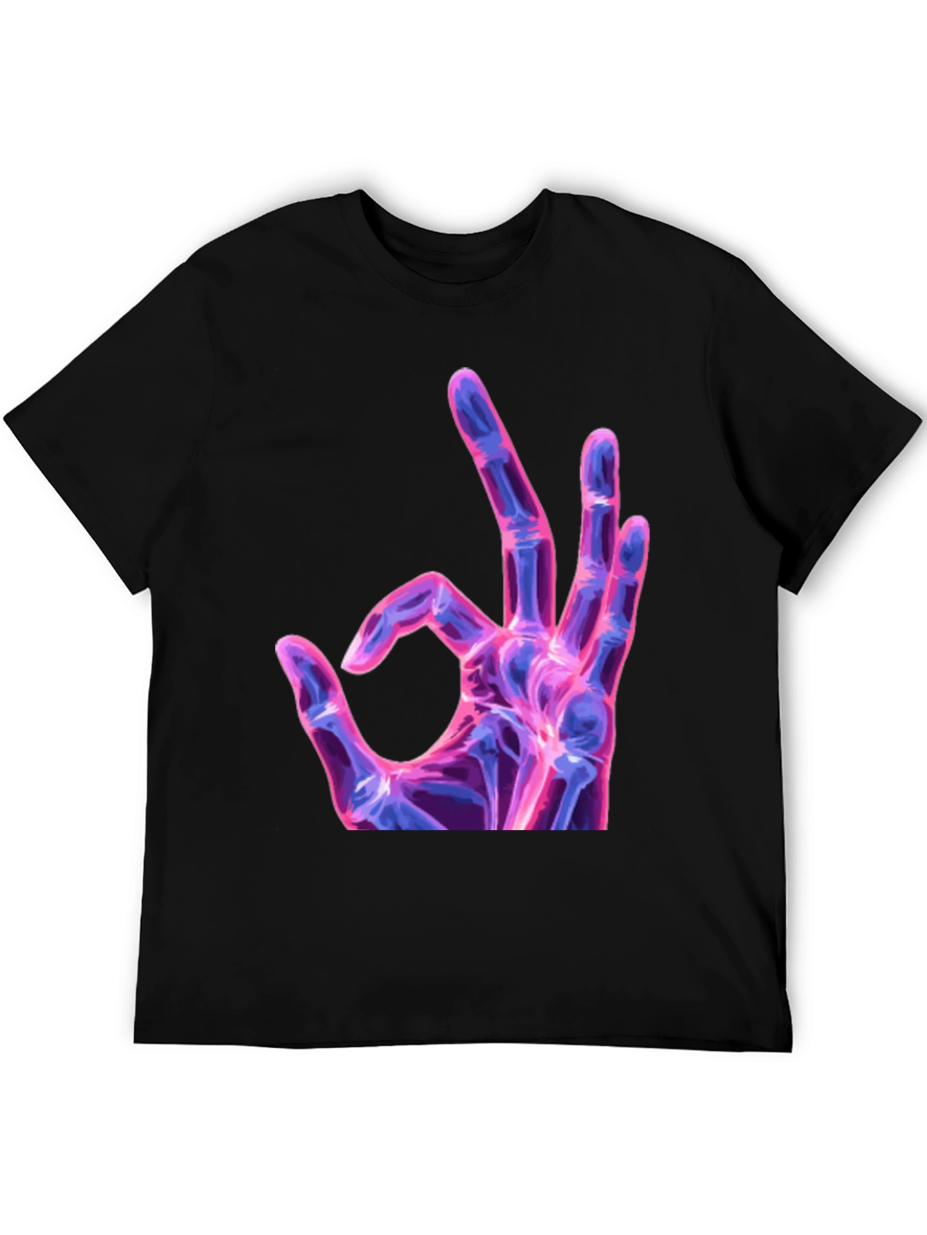 Neon X-Ray Hand Gesture Graphic Tee