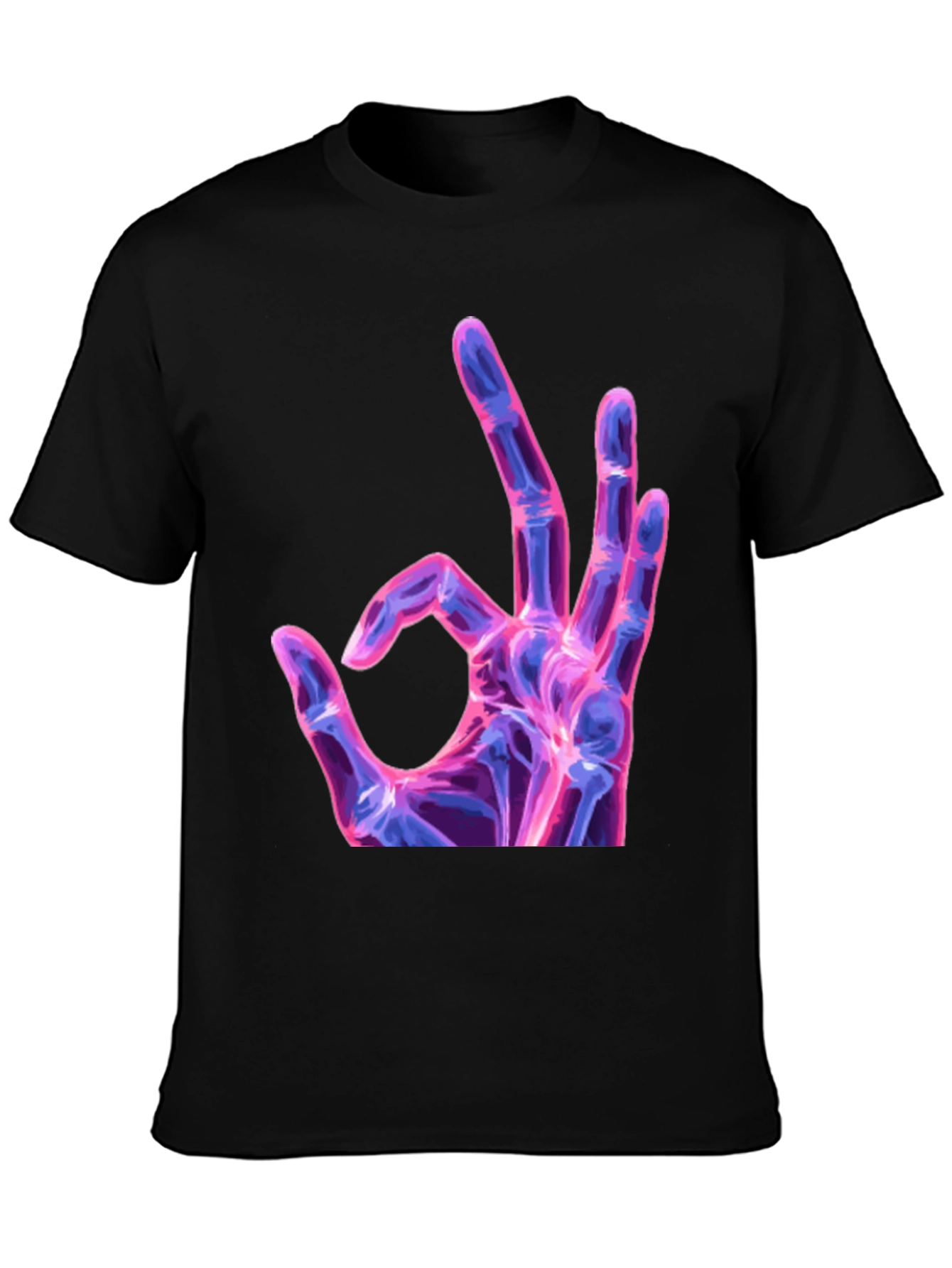 Neon X-Ray Hand Gesture Graphic Tee