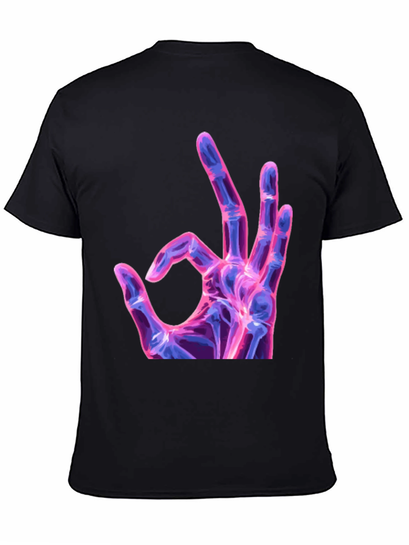 Neon X-Ray Hand Gesture Graphic Tee