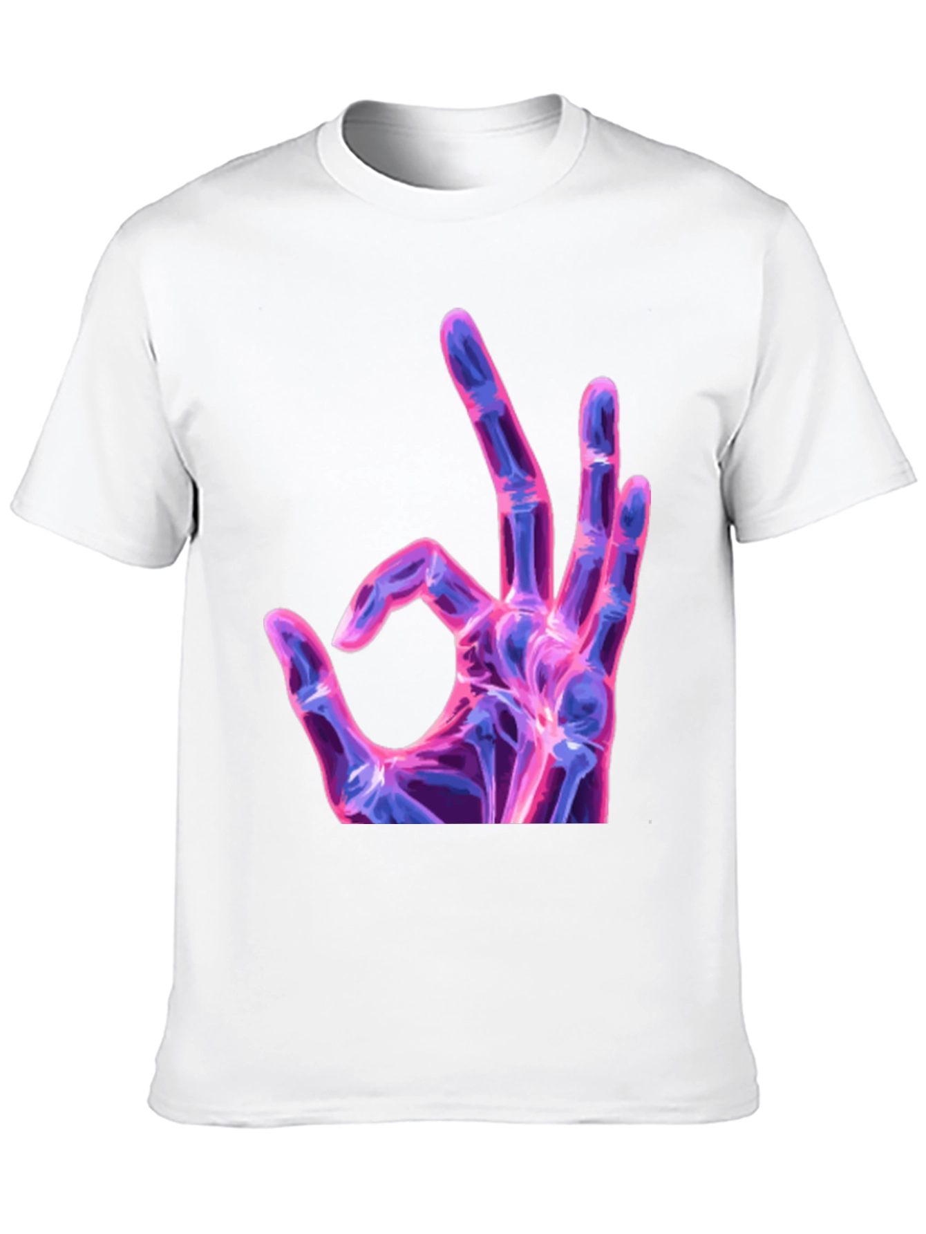 Neon X-Ray Hand Gesture Graphic Tee
