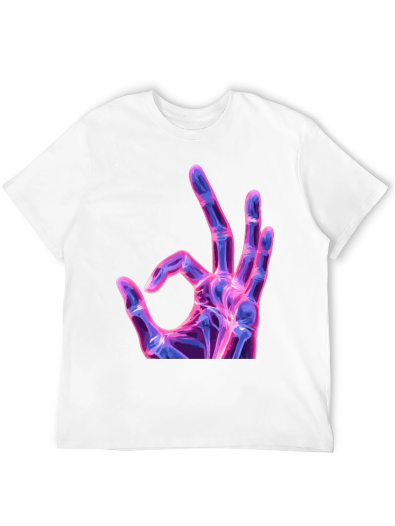 Neon X-Ray Hand Gesture Graphic Tee