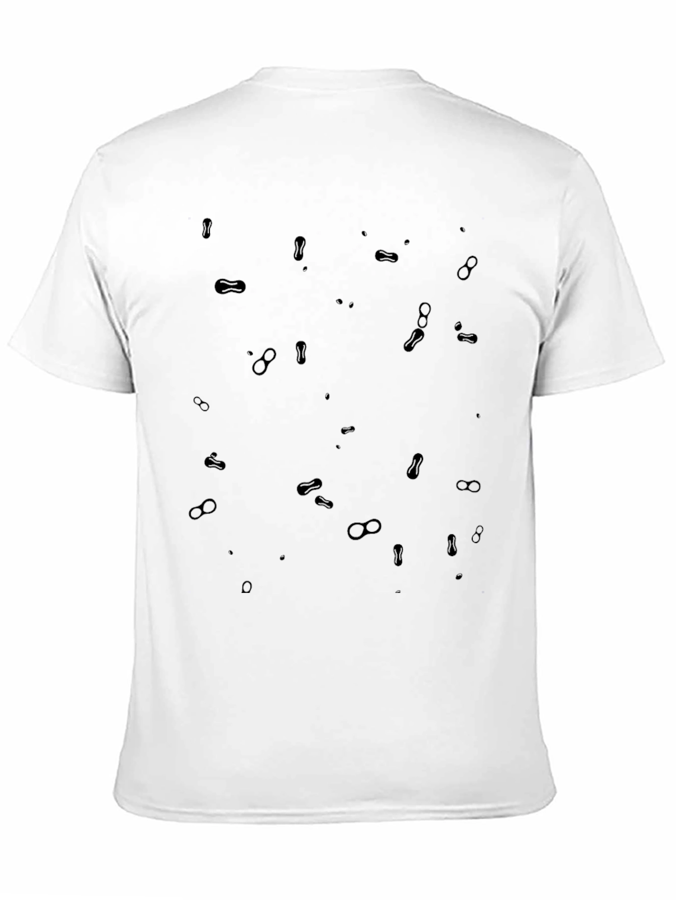 Mens Black Peanut Print Casual Tee
