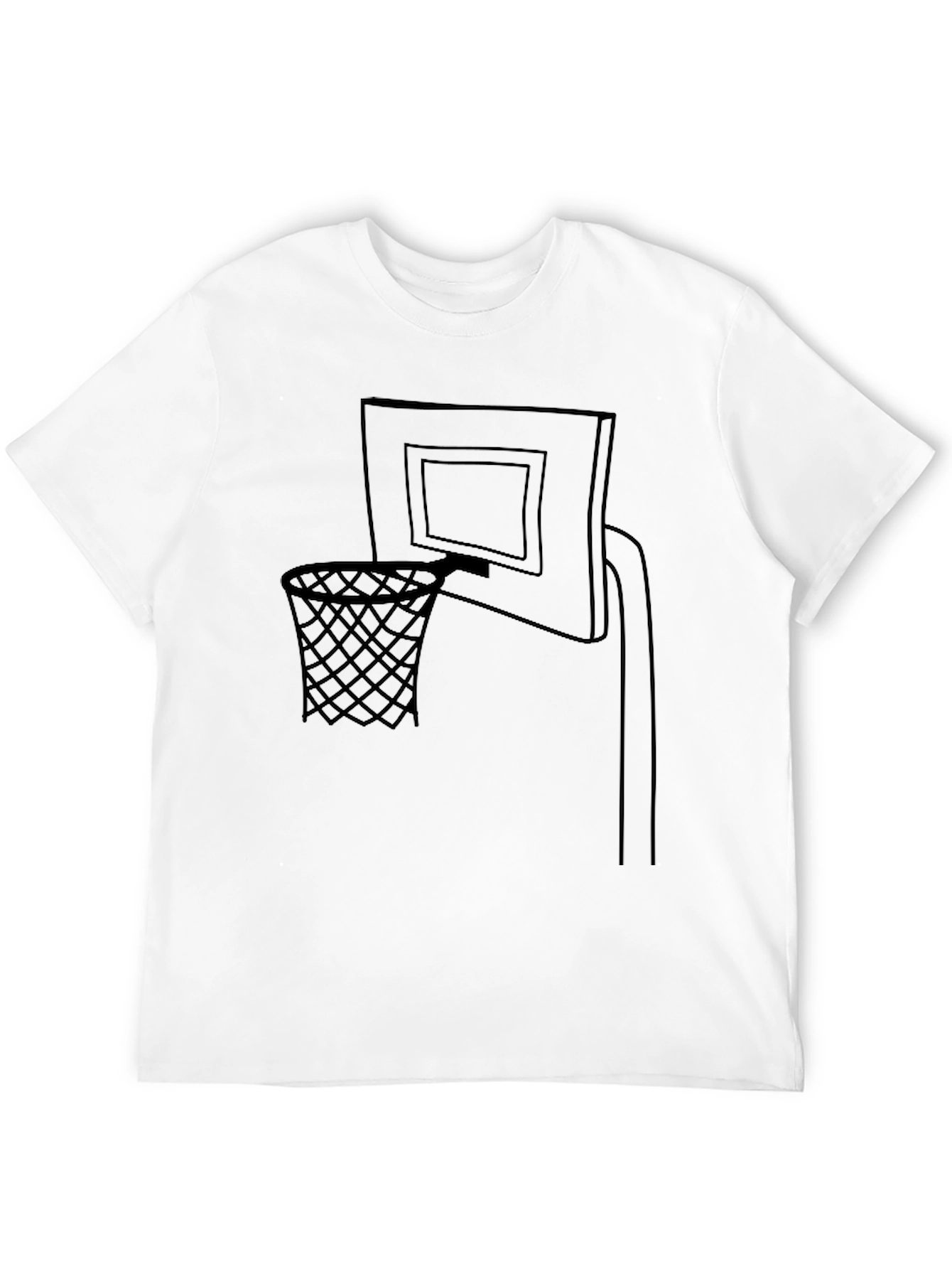 Basketball Hoop Graphic T-Shirt - Black Cotton Tee