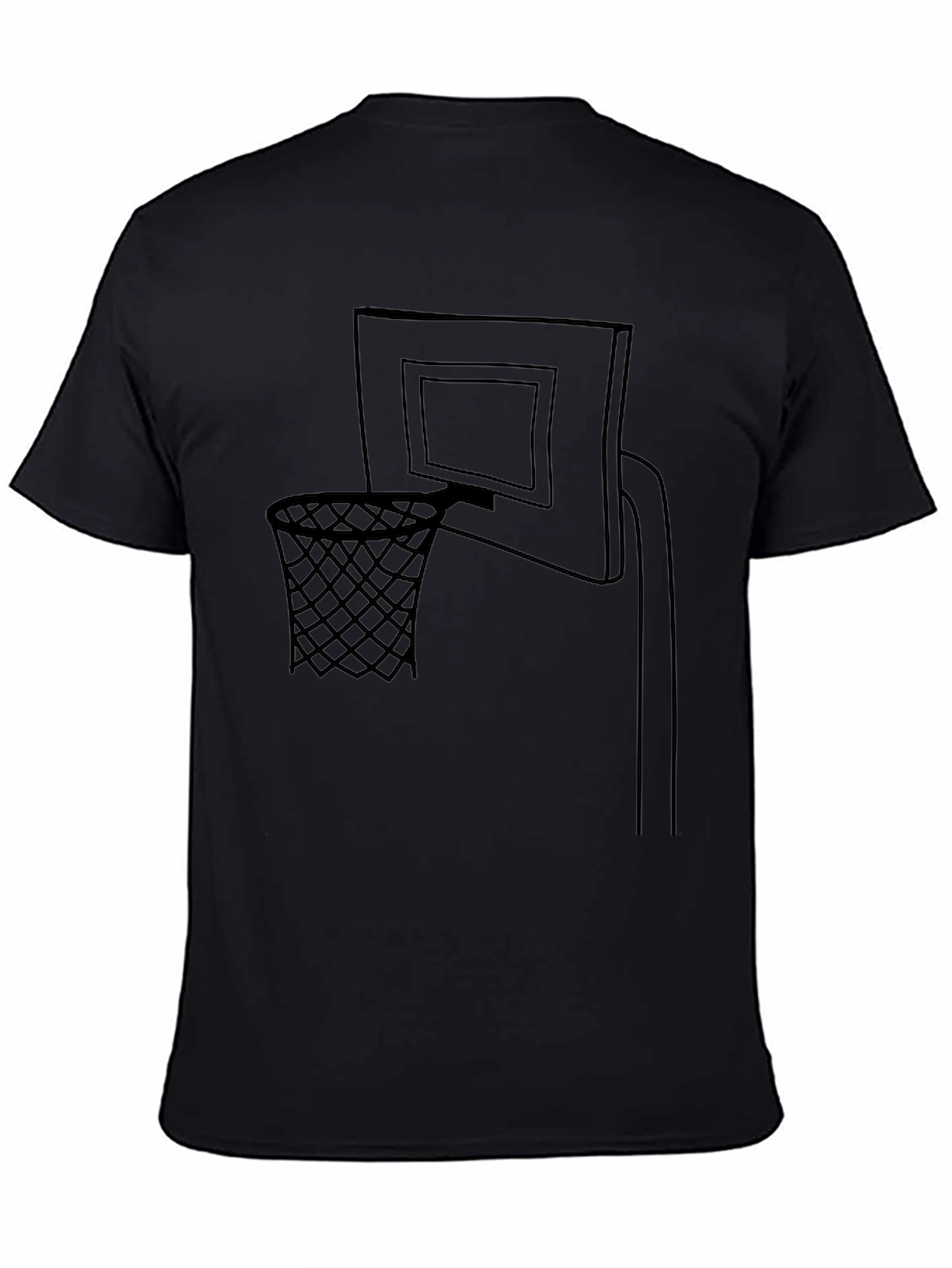 Basketball Hoop Graphic T-Shirt - Black Cotton Tee