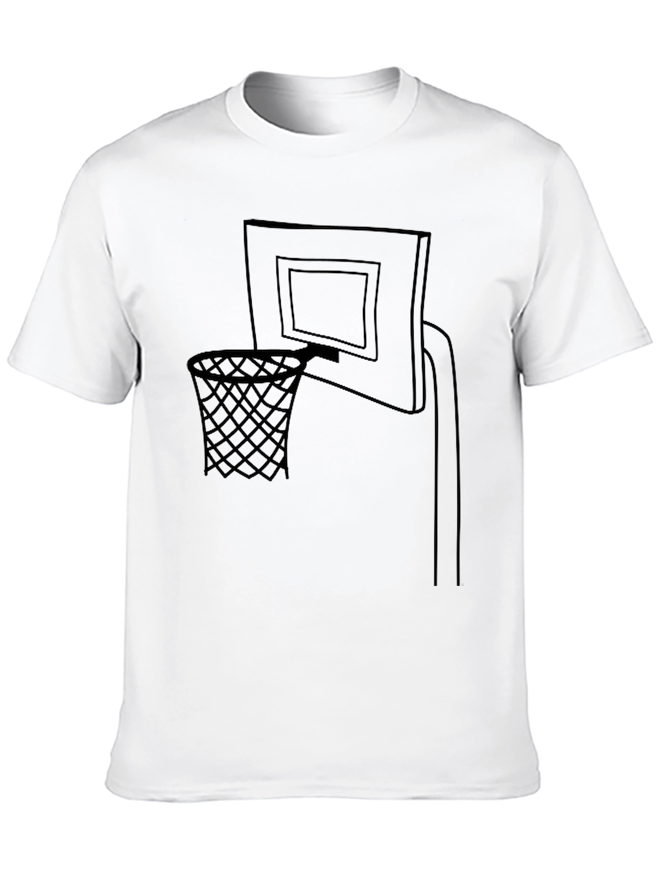 Basketball Hoop Graphic T-Shirt - Black Cotton Tee