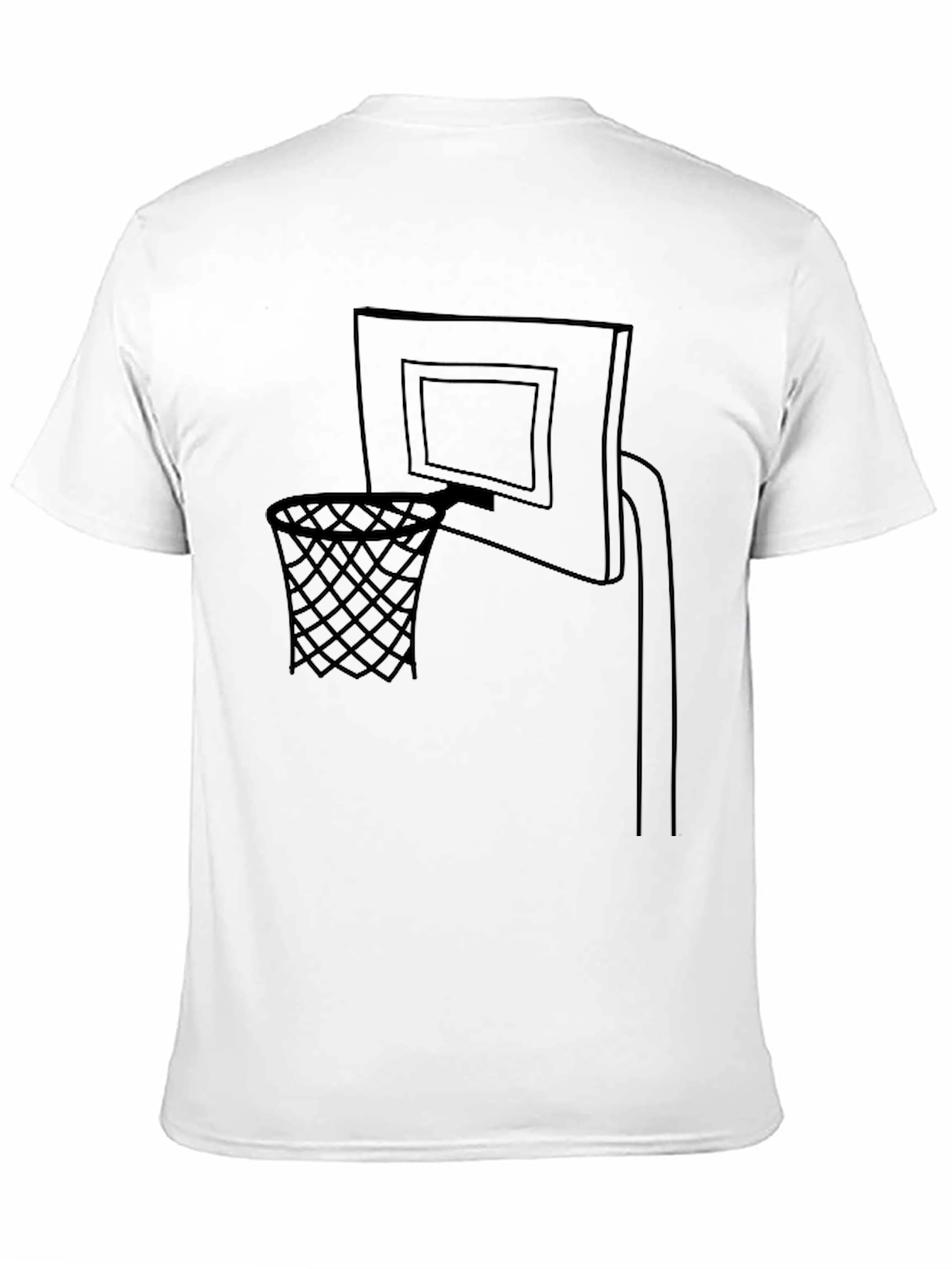 Basketball Hoop Graphic T-Shirt - Black Cotton Tee
