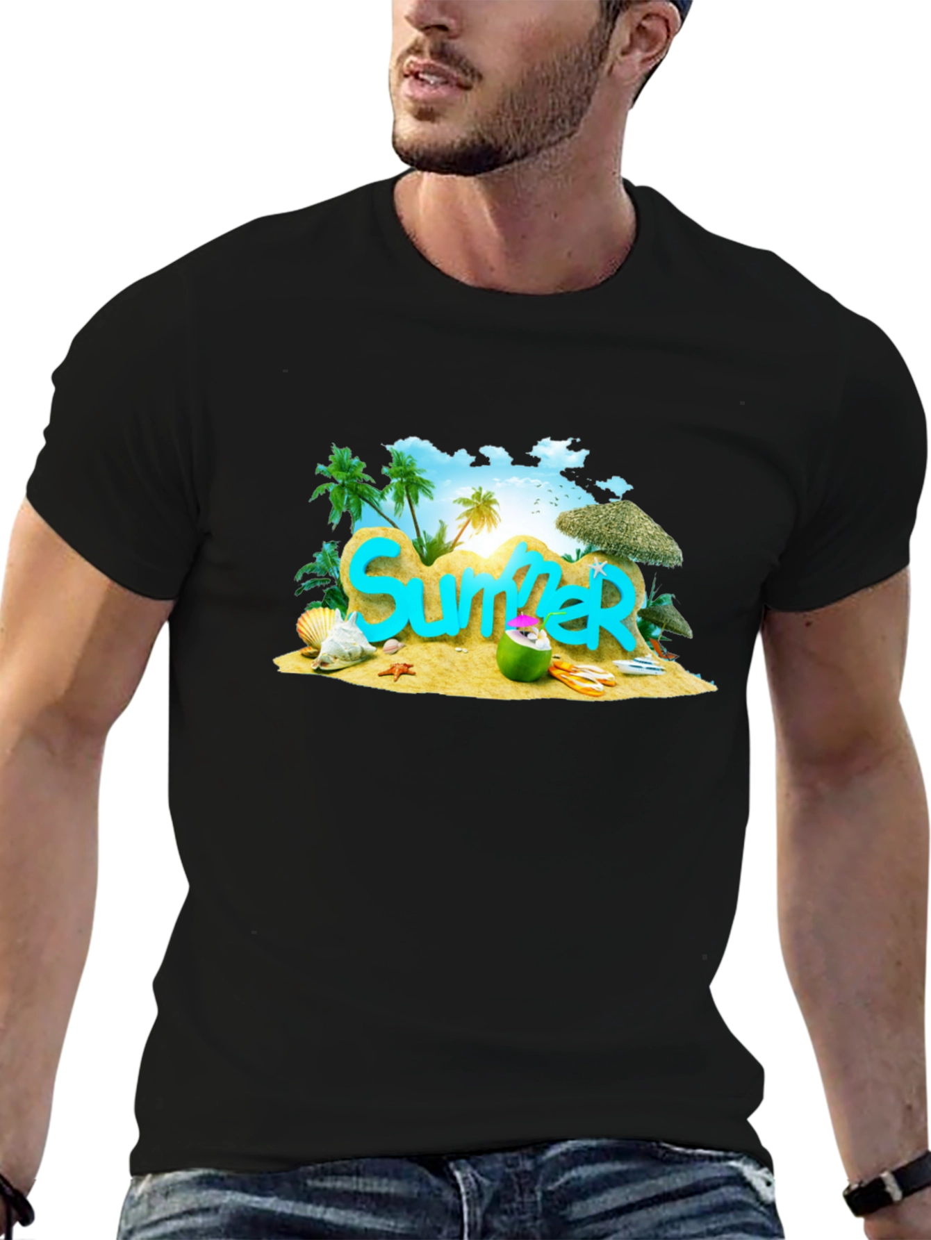 Summer Beach Graphic T-Shirt