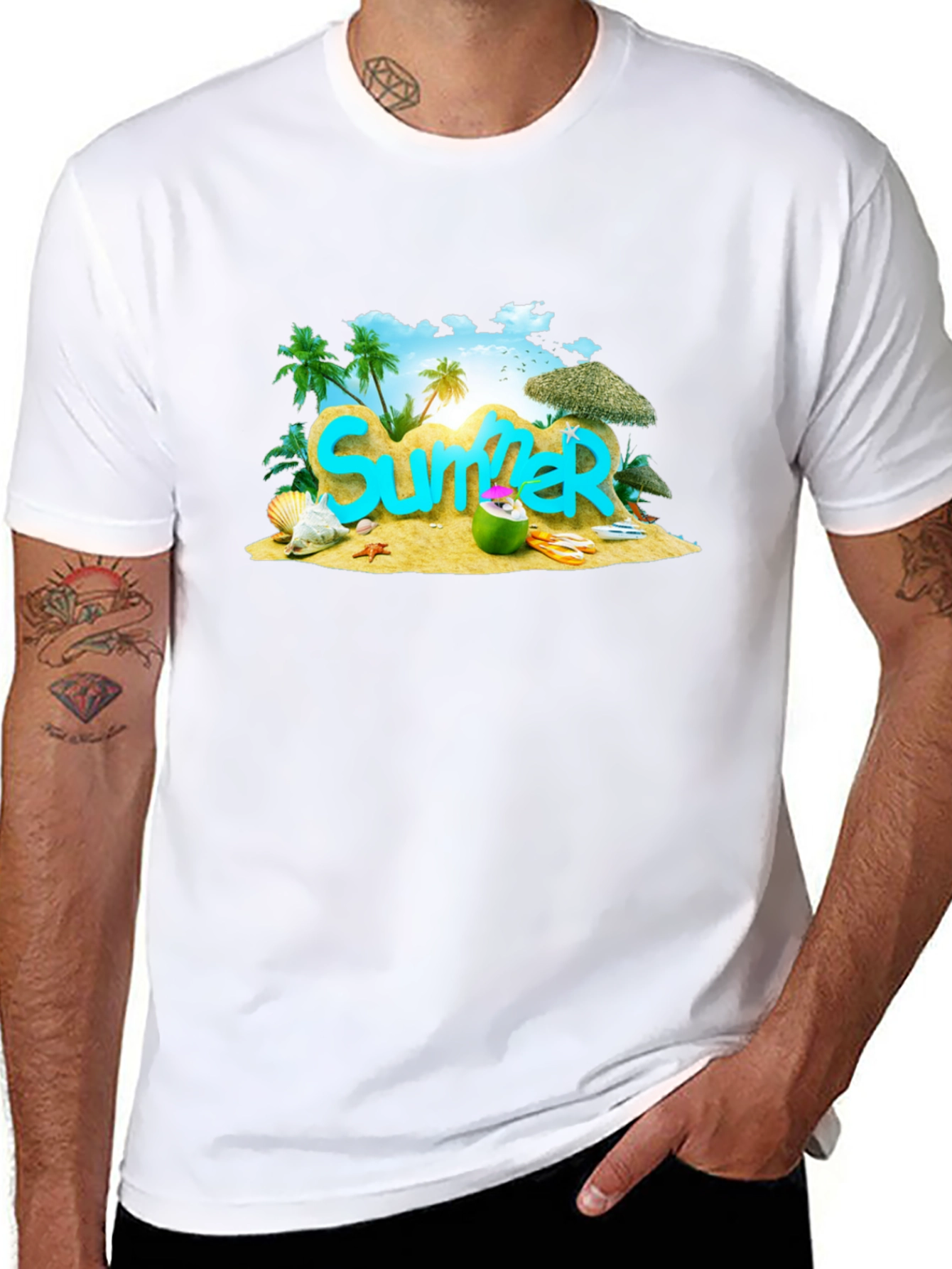 Summer Beach Graphic T-Shirt