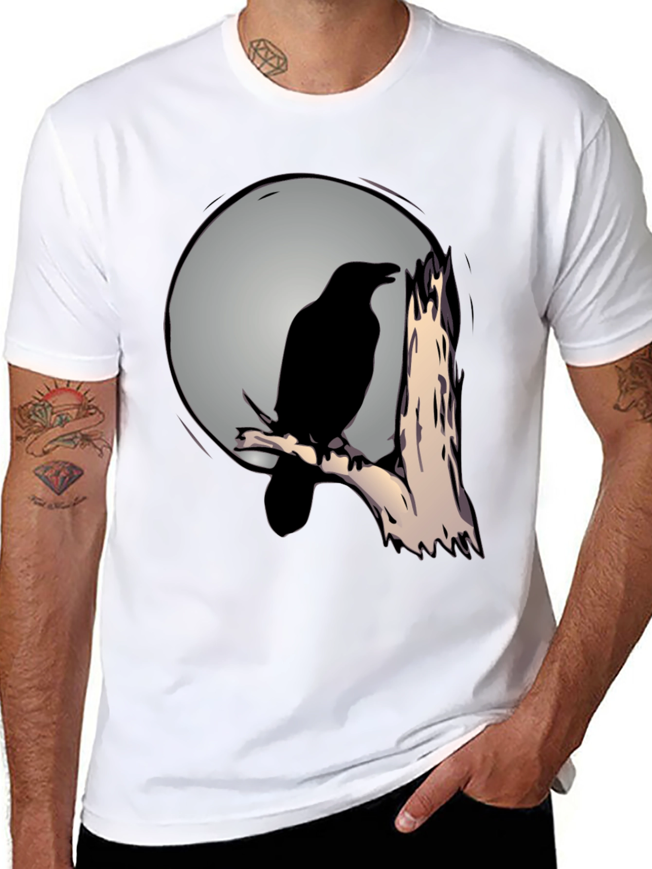 Raven Moon T-Shirt - Mens Graphic Tee
