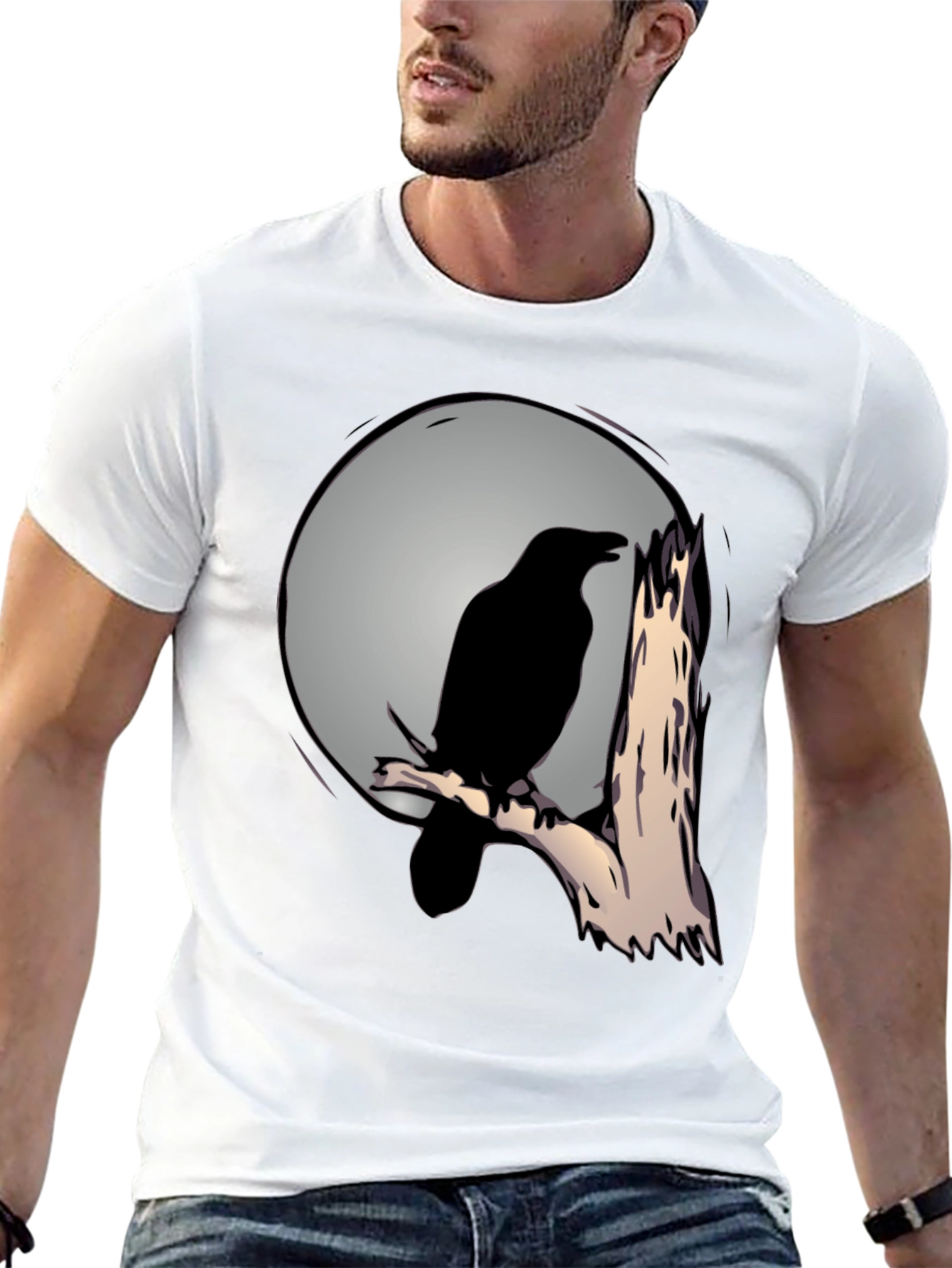 Raven Moon T-Shirt - Mens Graphic Tee