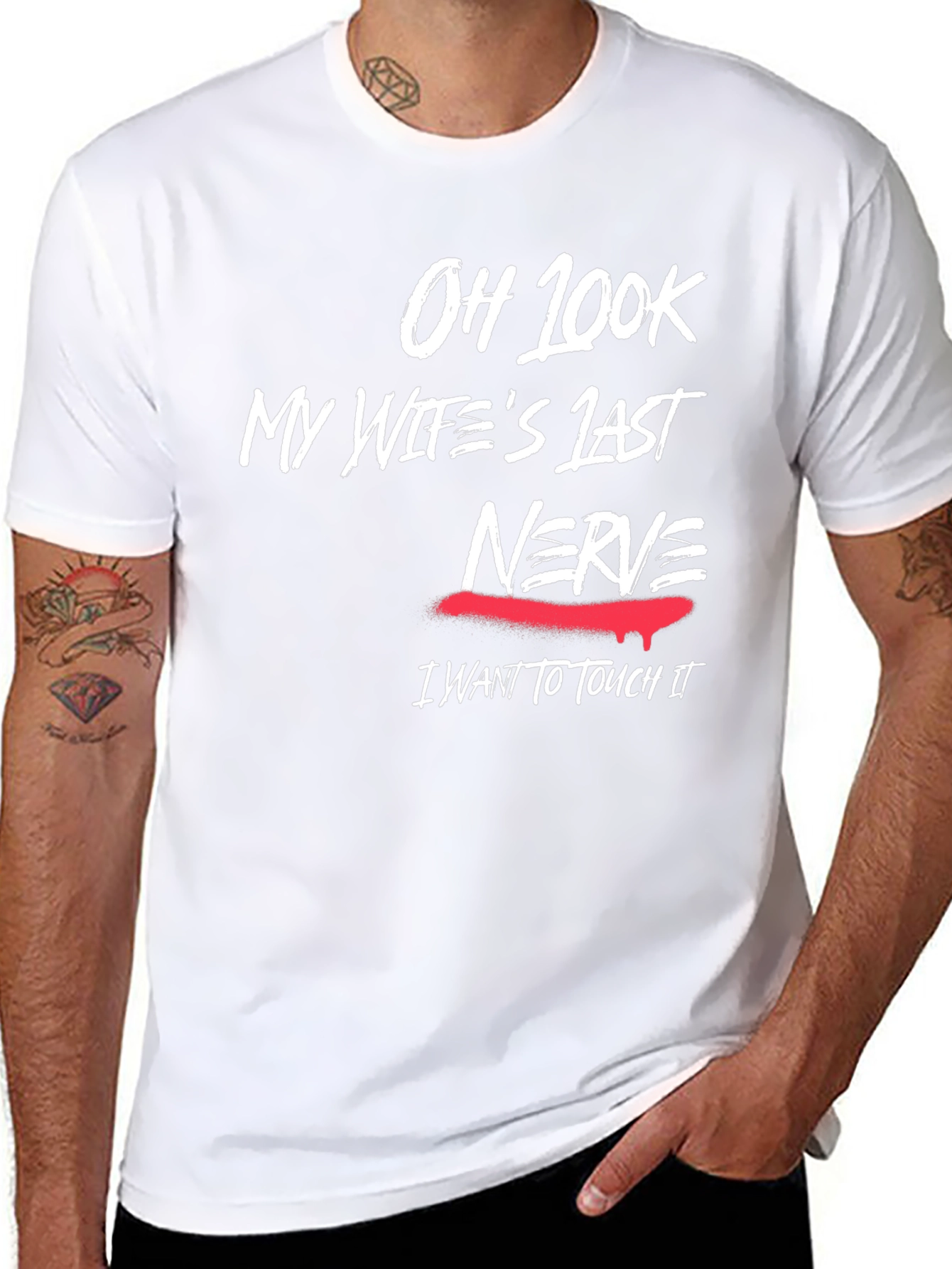 Humorous My Wifes Last Nerve Graphic T-Shirt