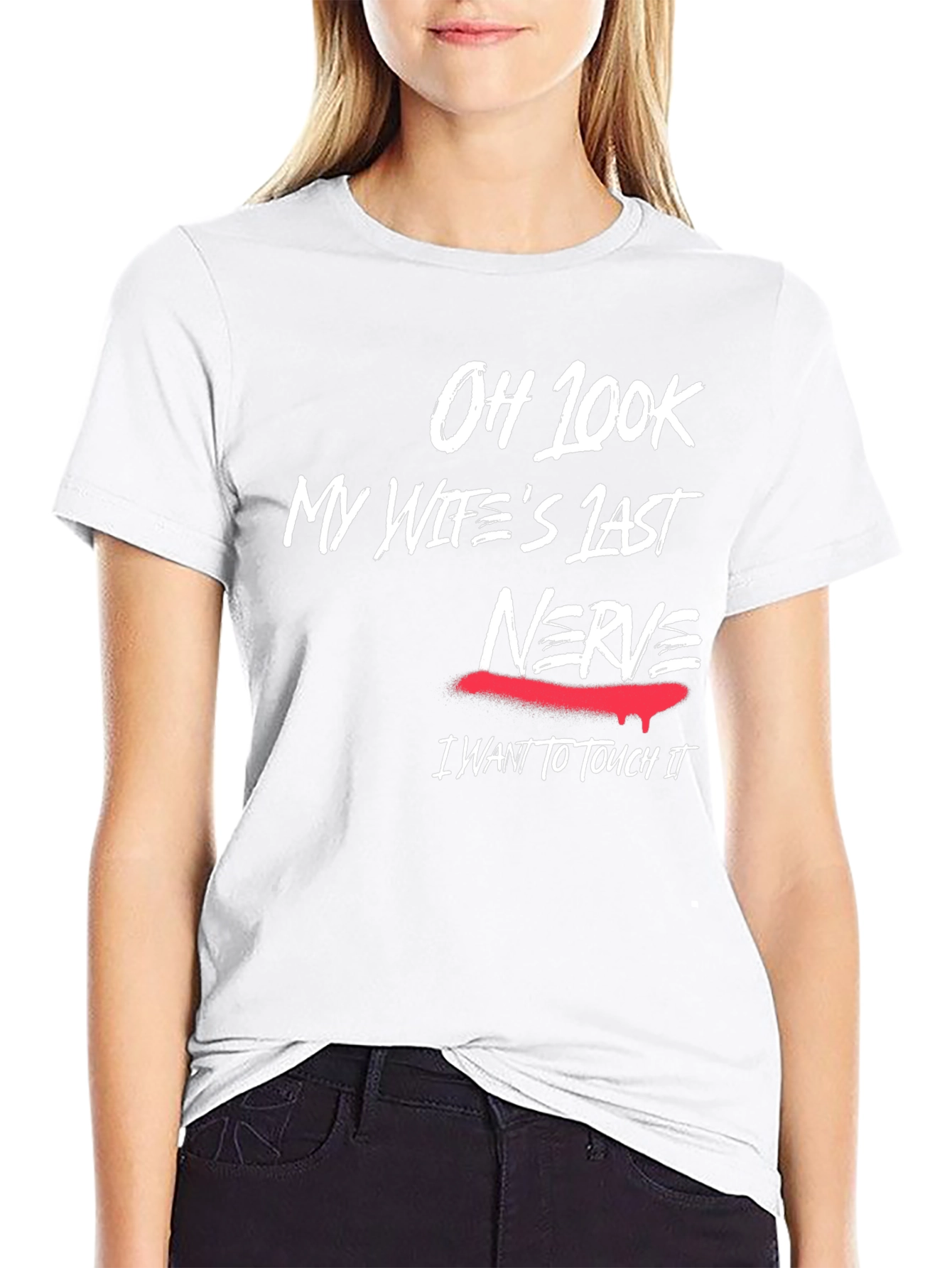 Humorous My Wifes Last Nerve Graphic T-Shirt