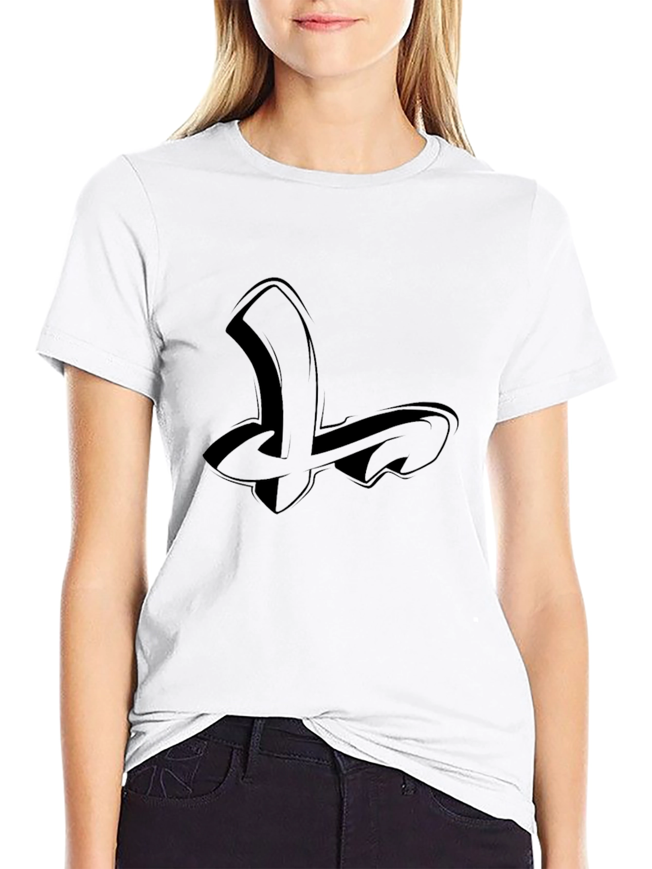 Urban Black Tee with Abstract Graphic