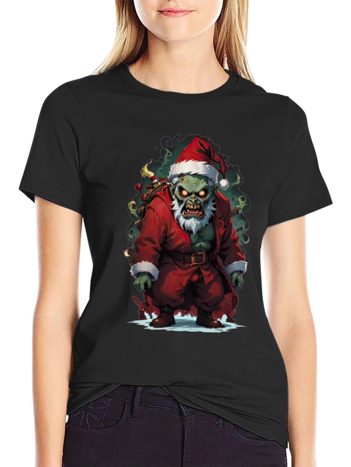 Zombie Santa Claus Graphic T-Shirt