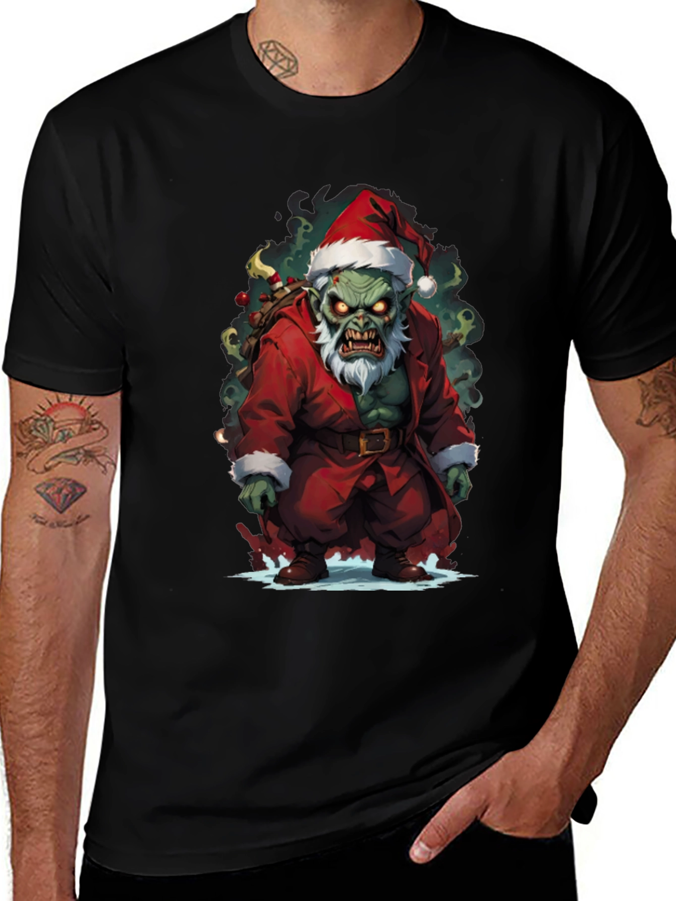 Zombie Santa Claus Graphic T-Shirt