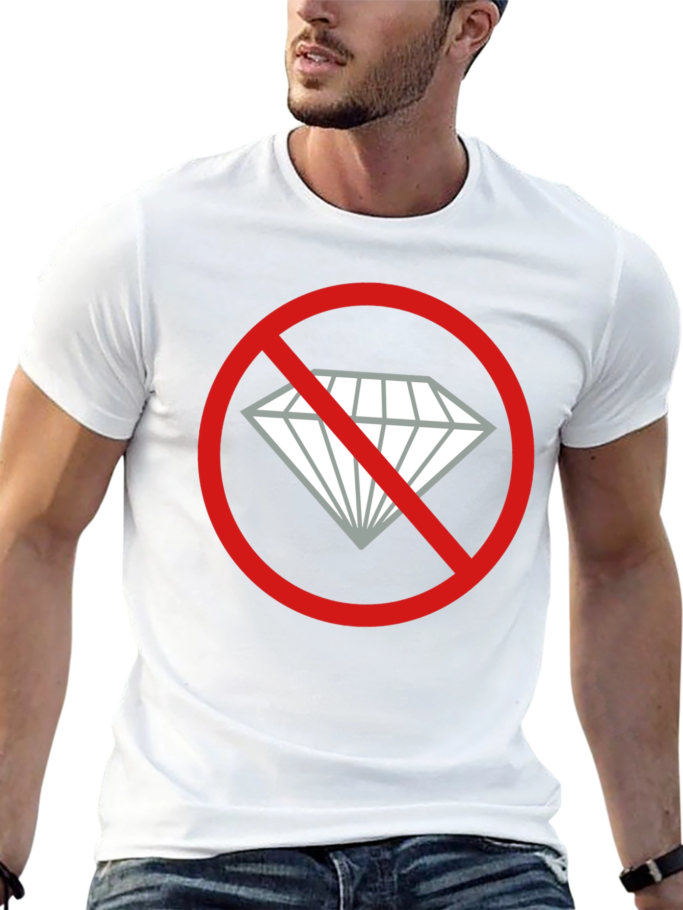 No Diamonds Graphic Tee - Black Cotton T-Shirt