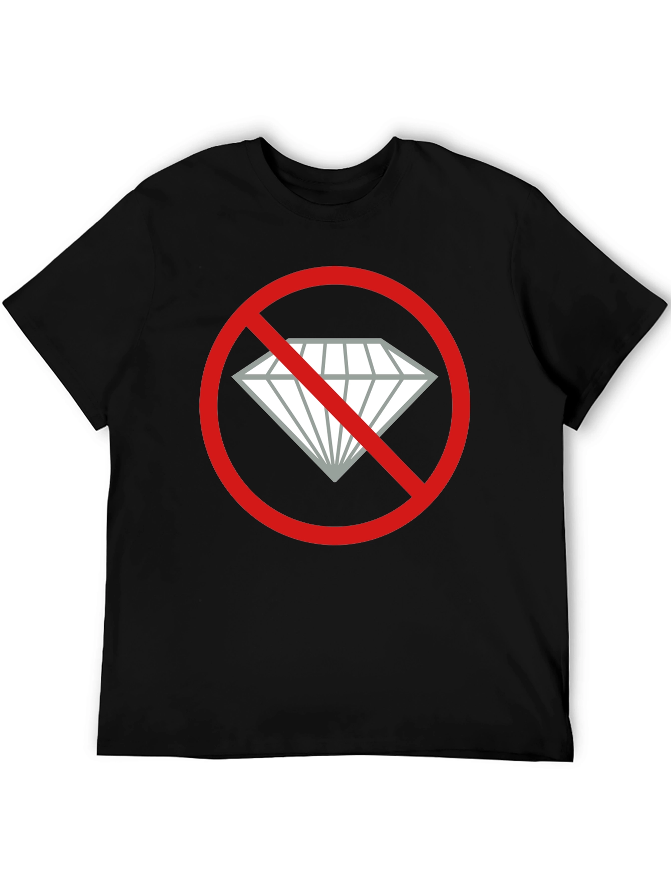 No Diamonds Graphic Tee - Black Cotton T-Shirt