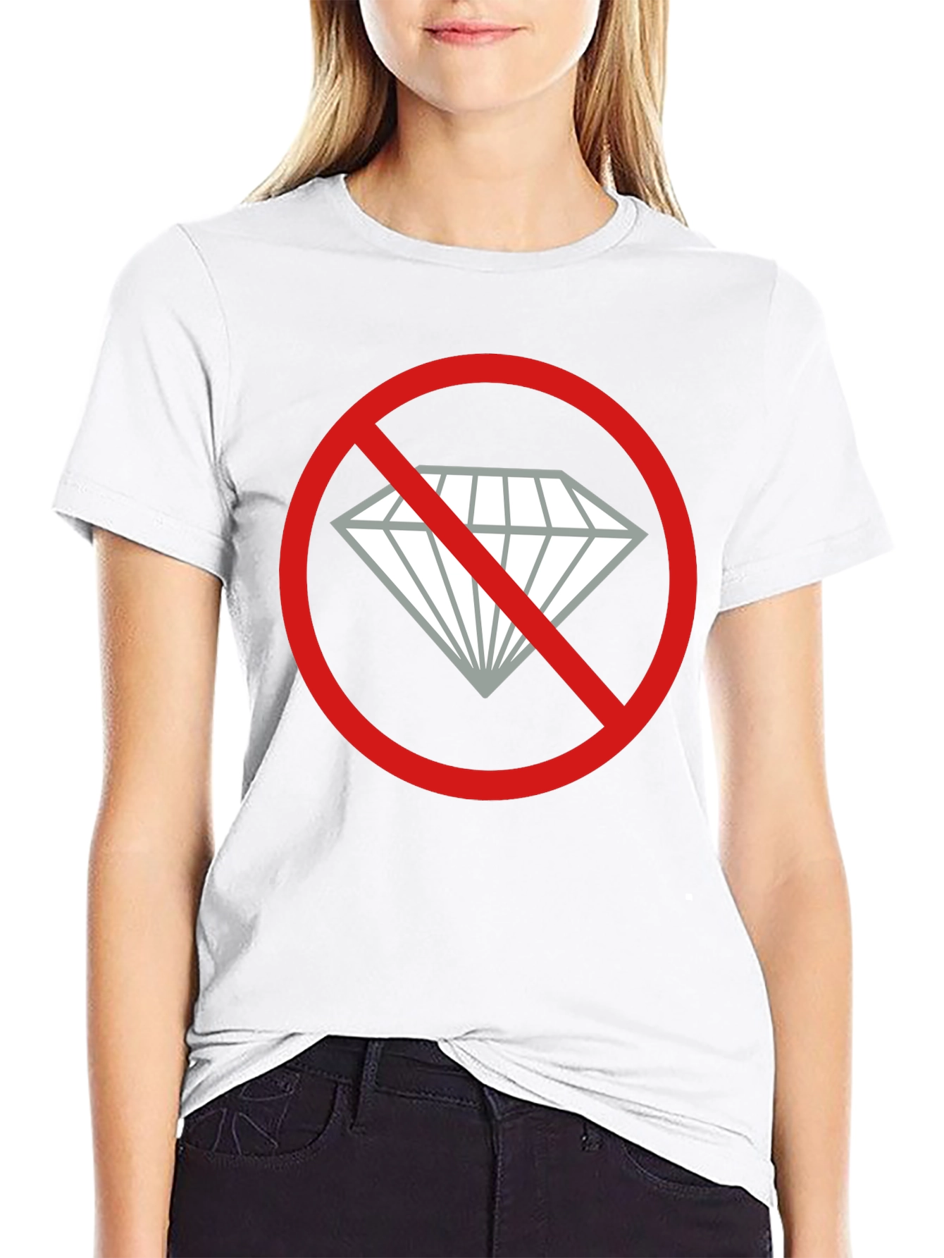 No Diamonds Graphic Tee - Black Cotton T-Shirt