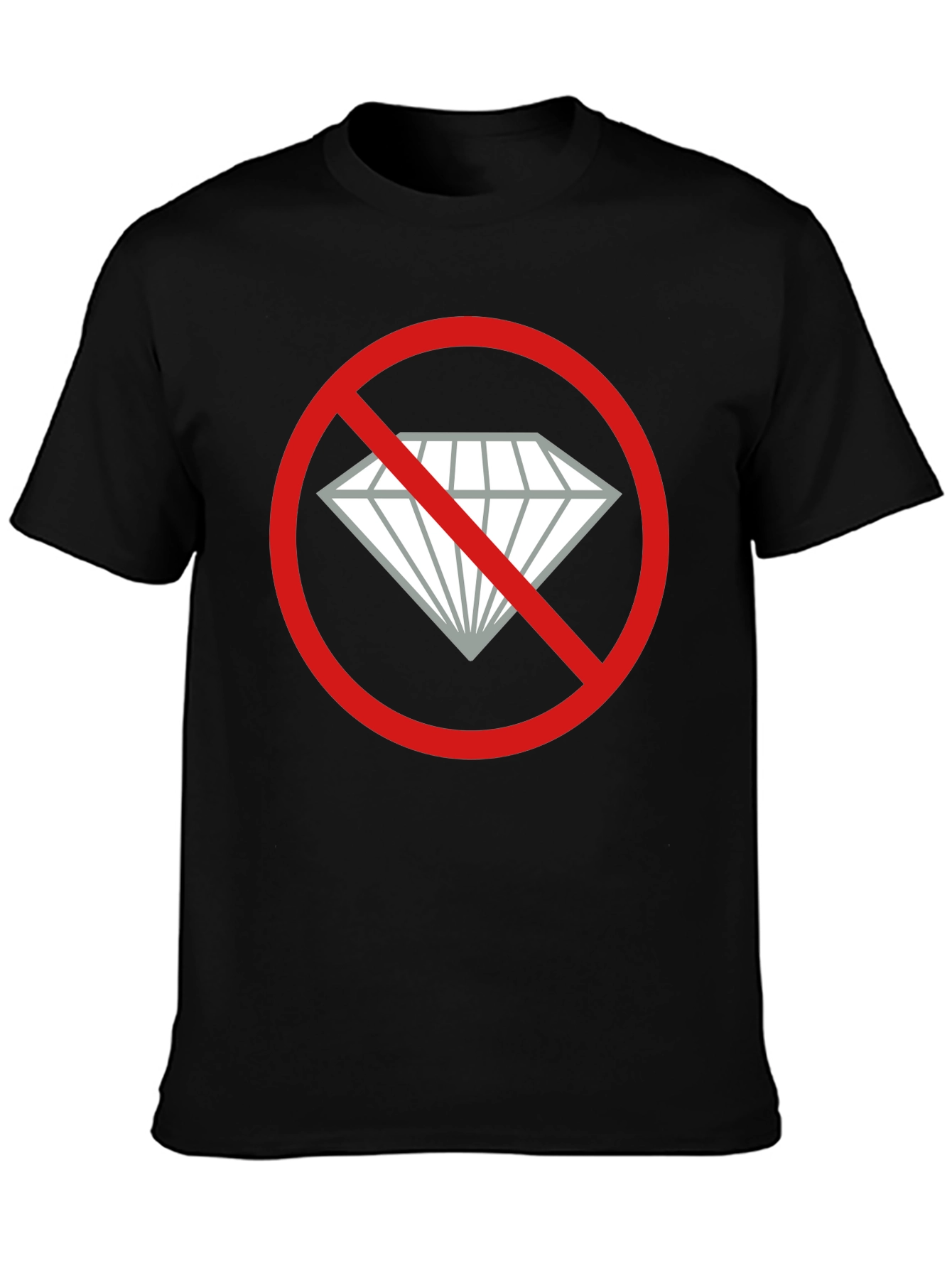 No Diamonds Graphic Tee - Black Cotton T-Shirt