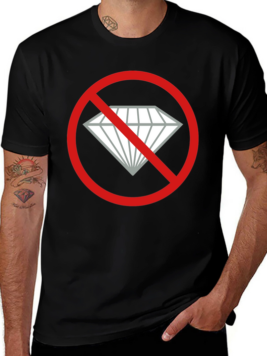 No Diamonds Graphic Tee - Black Cotton T-Shirt
