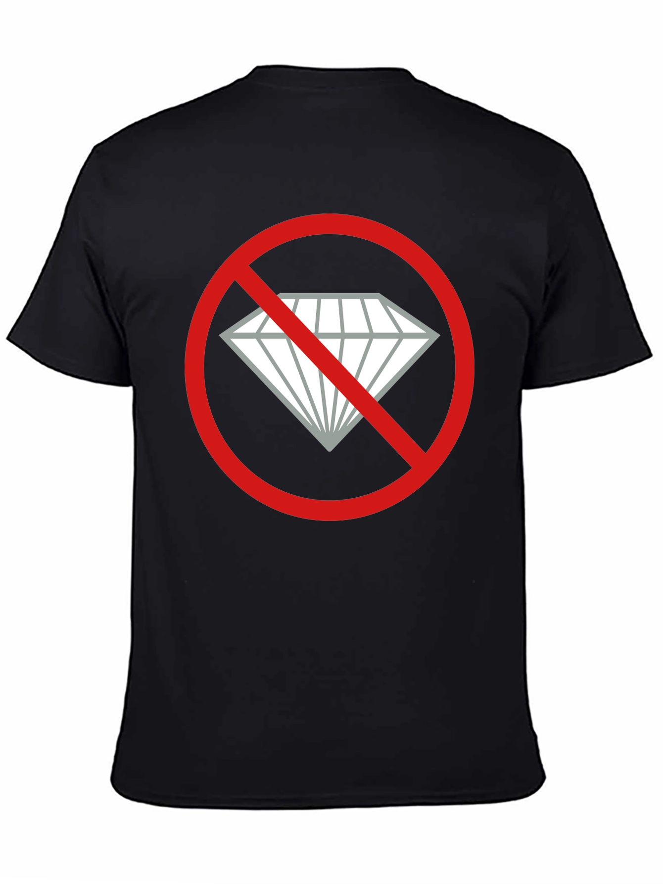 No Diamonds Graphic Tee - Black Cotton T-Shirt