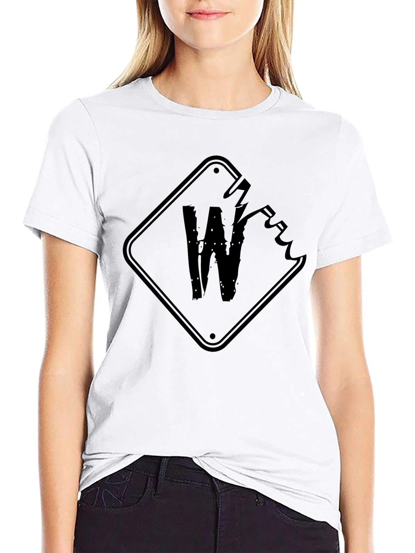 Edgy W Graphic Black T-Shirt
