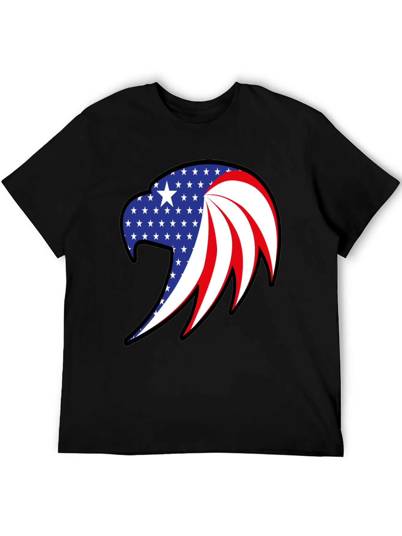 Patriotic Eagle Graphic Tee - Black