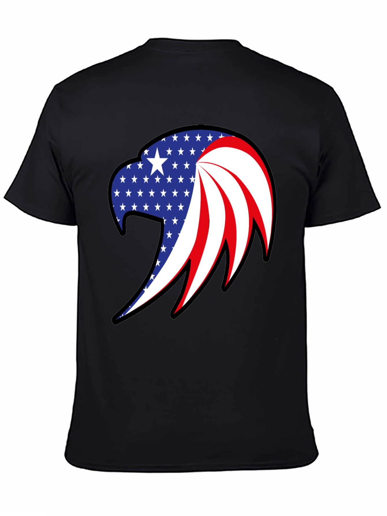 Patriotic Eagle Graphic Tee - Black