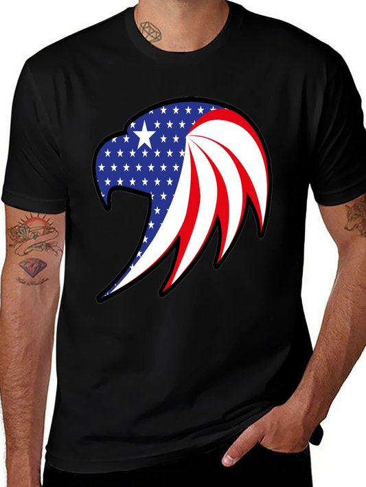 Patriotic Eagle Graphic Tee - Black