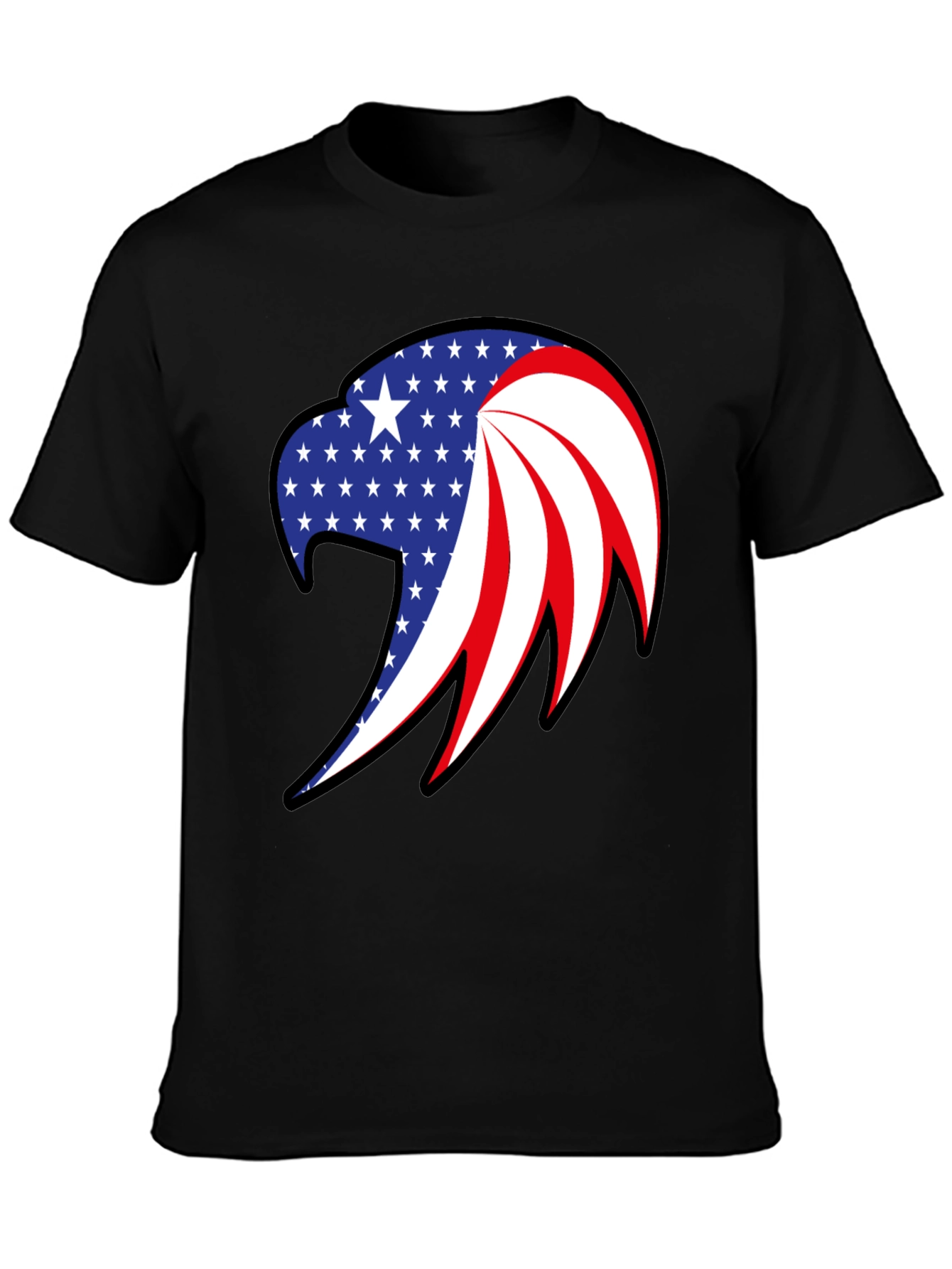 Patriotic Eagle Graphic Tee - Black