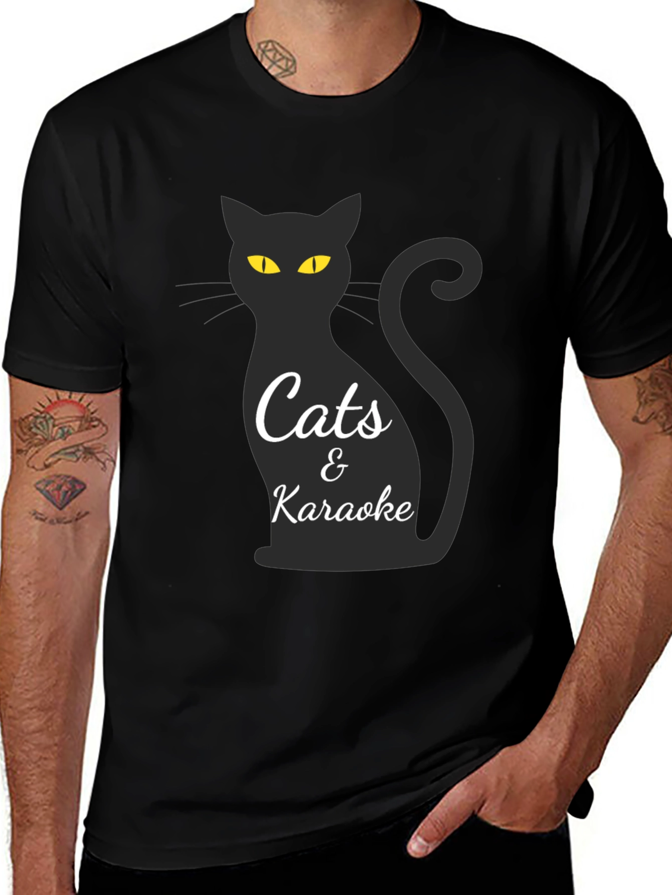 Cats & Karaoke Black T-Shirt