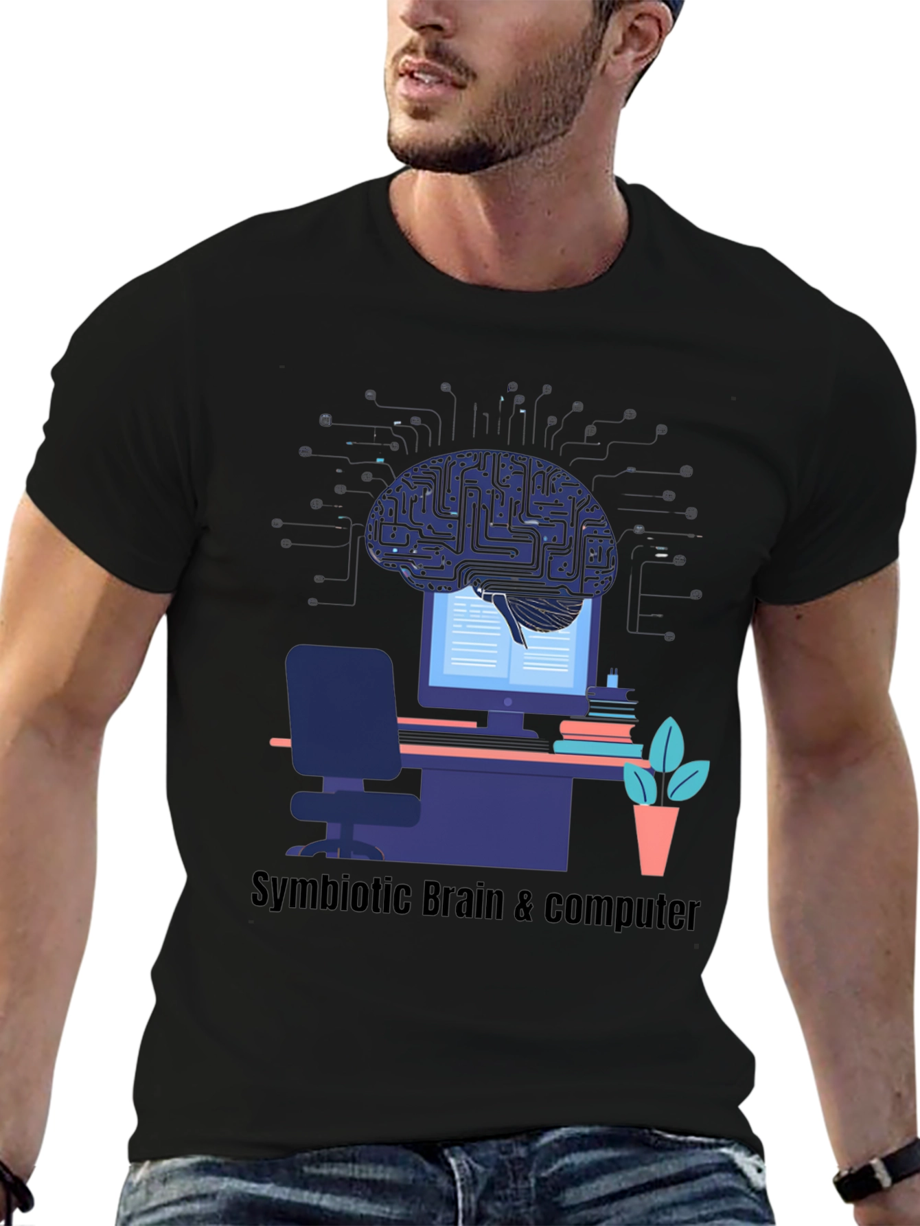 Symbiotic Brain & Computer Graphic Tee