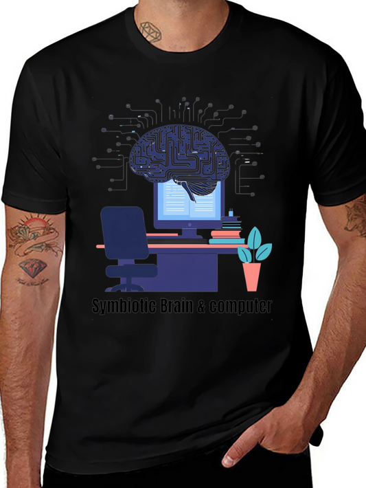Symbiotic Brain & Computer Graphic Tee