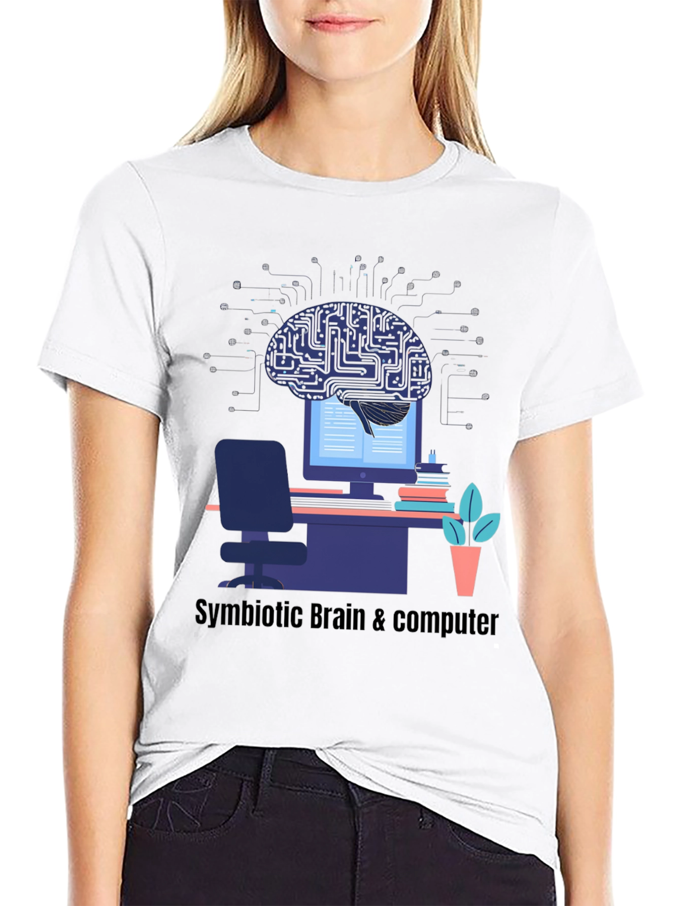 Symbiotic Brain & Computer Graphic Tee