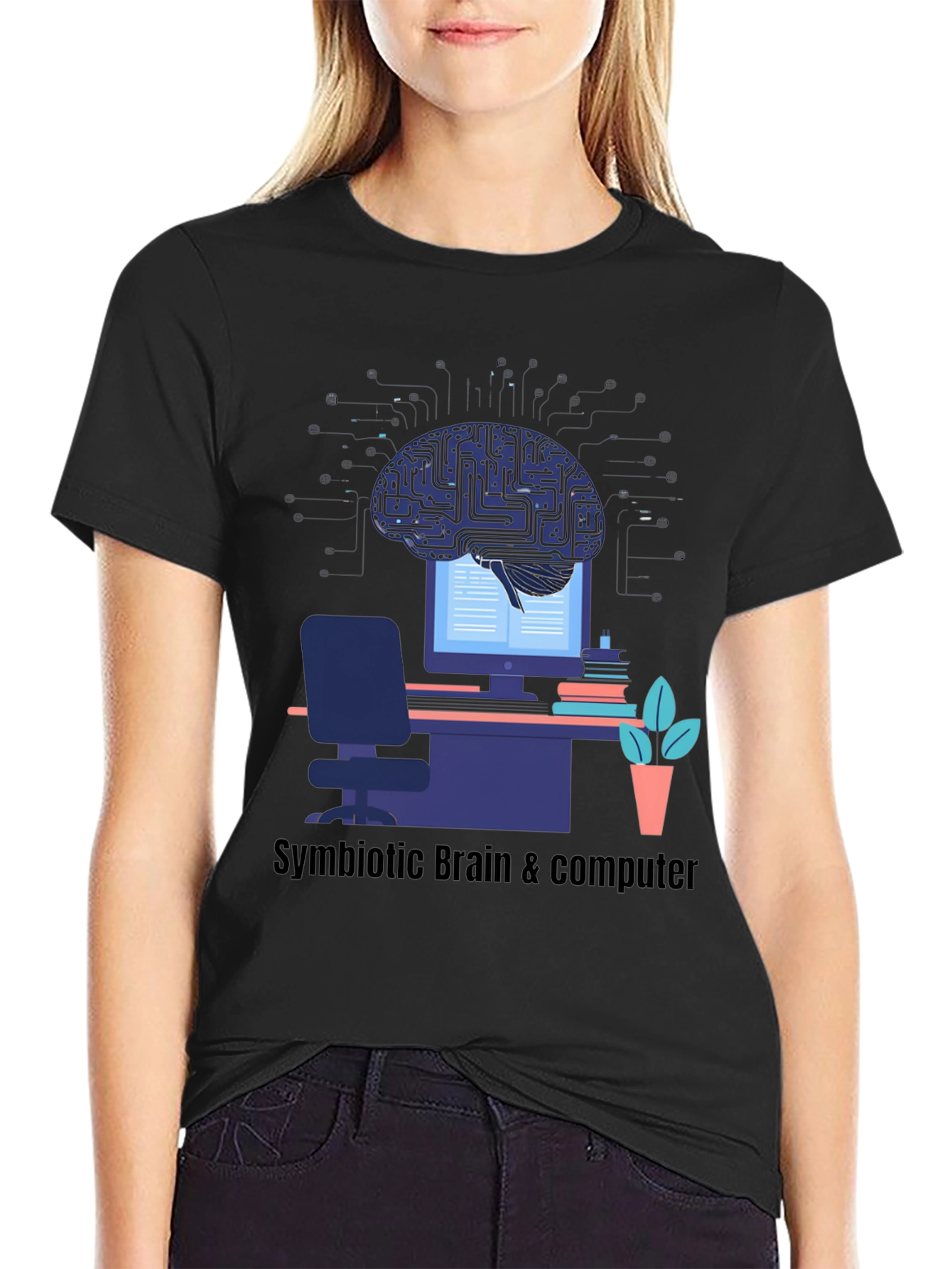 Symbiotic Brain & Computer Graphic Tee