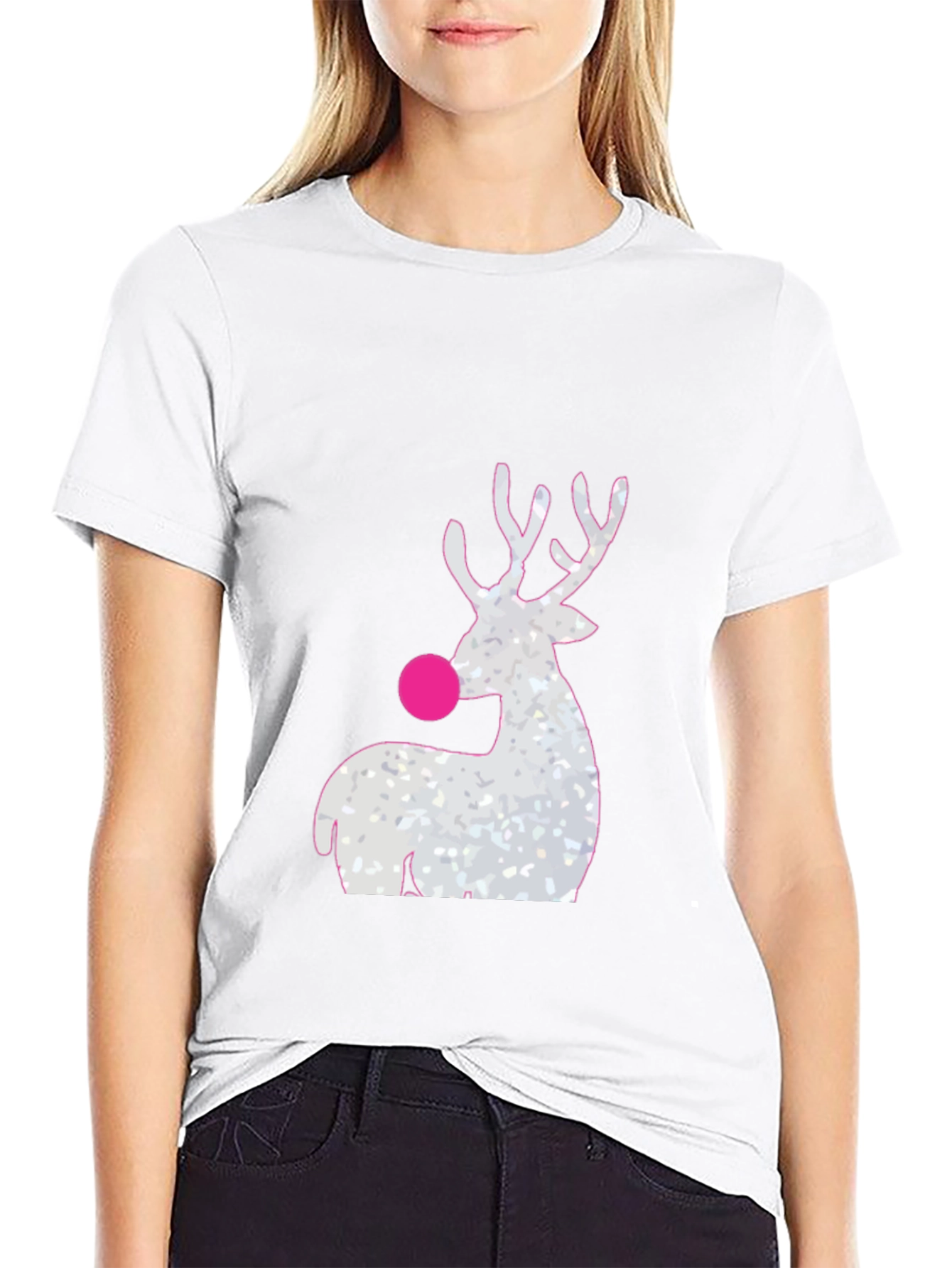 Rudolph Reindeer Christmas T-Shirt - Black