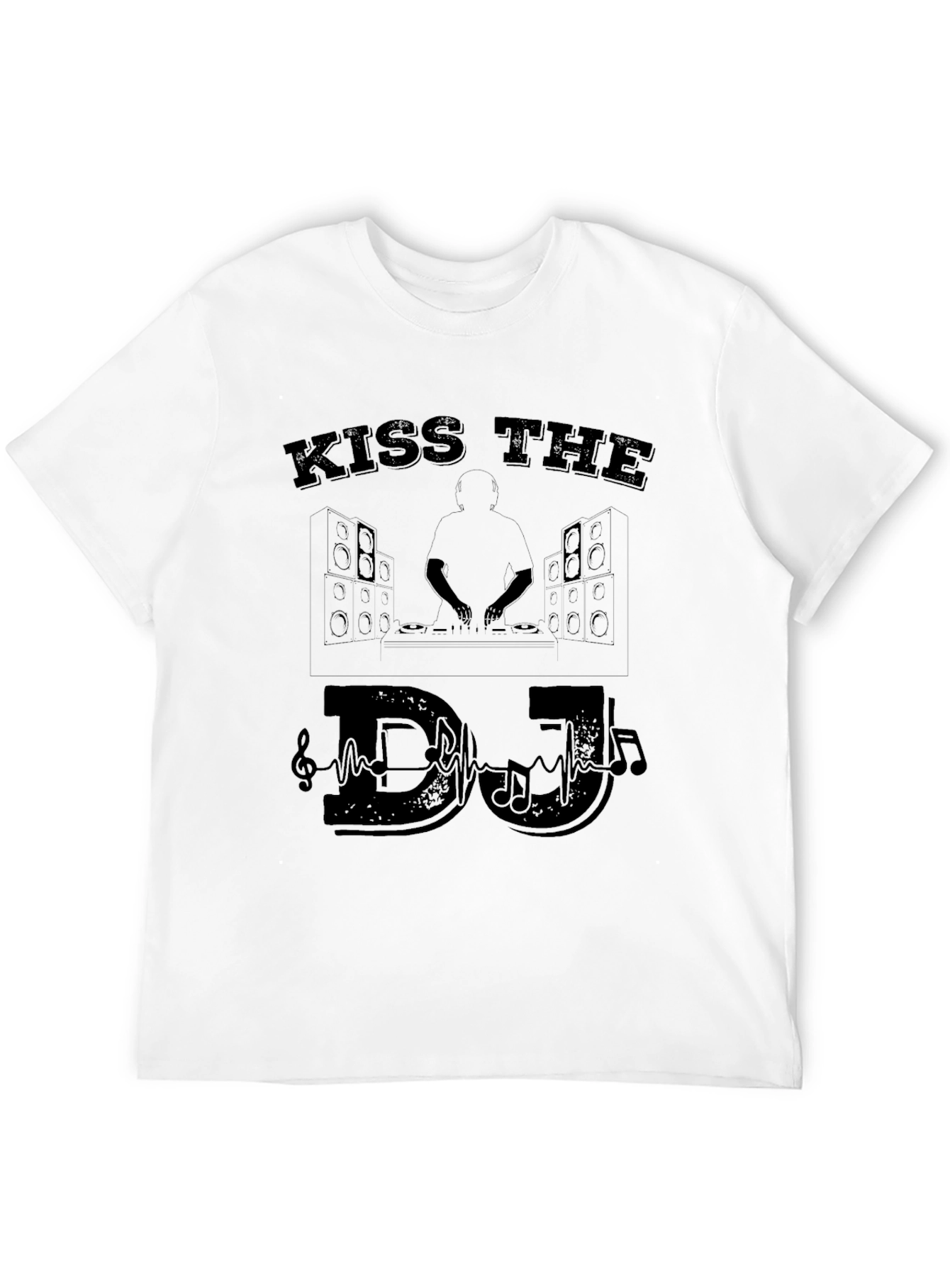 Kiss the DJ Black Graphic T-Shirt