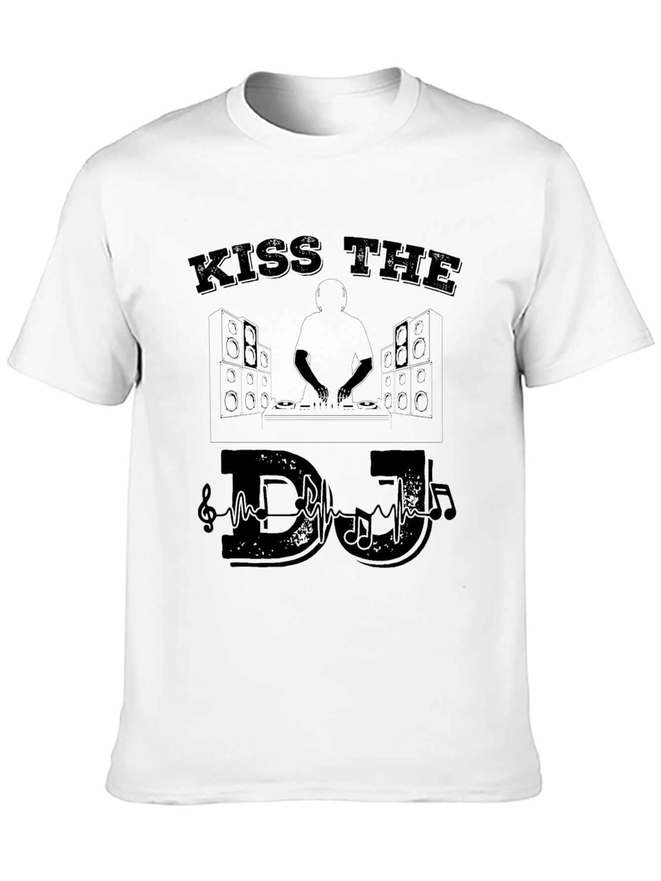 Kiss the DJ Black Graphic T-Shirt