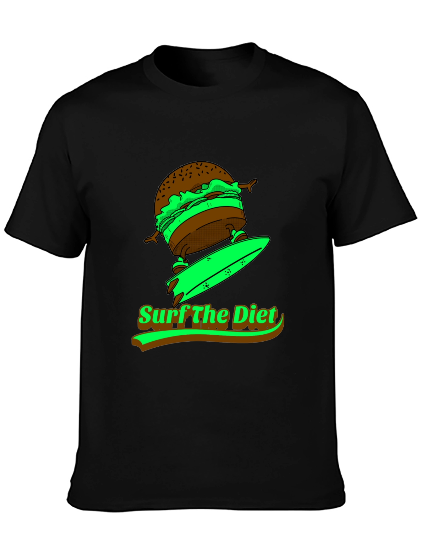 Surf the Diet Black T-Shirt