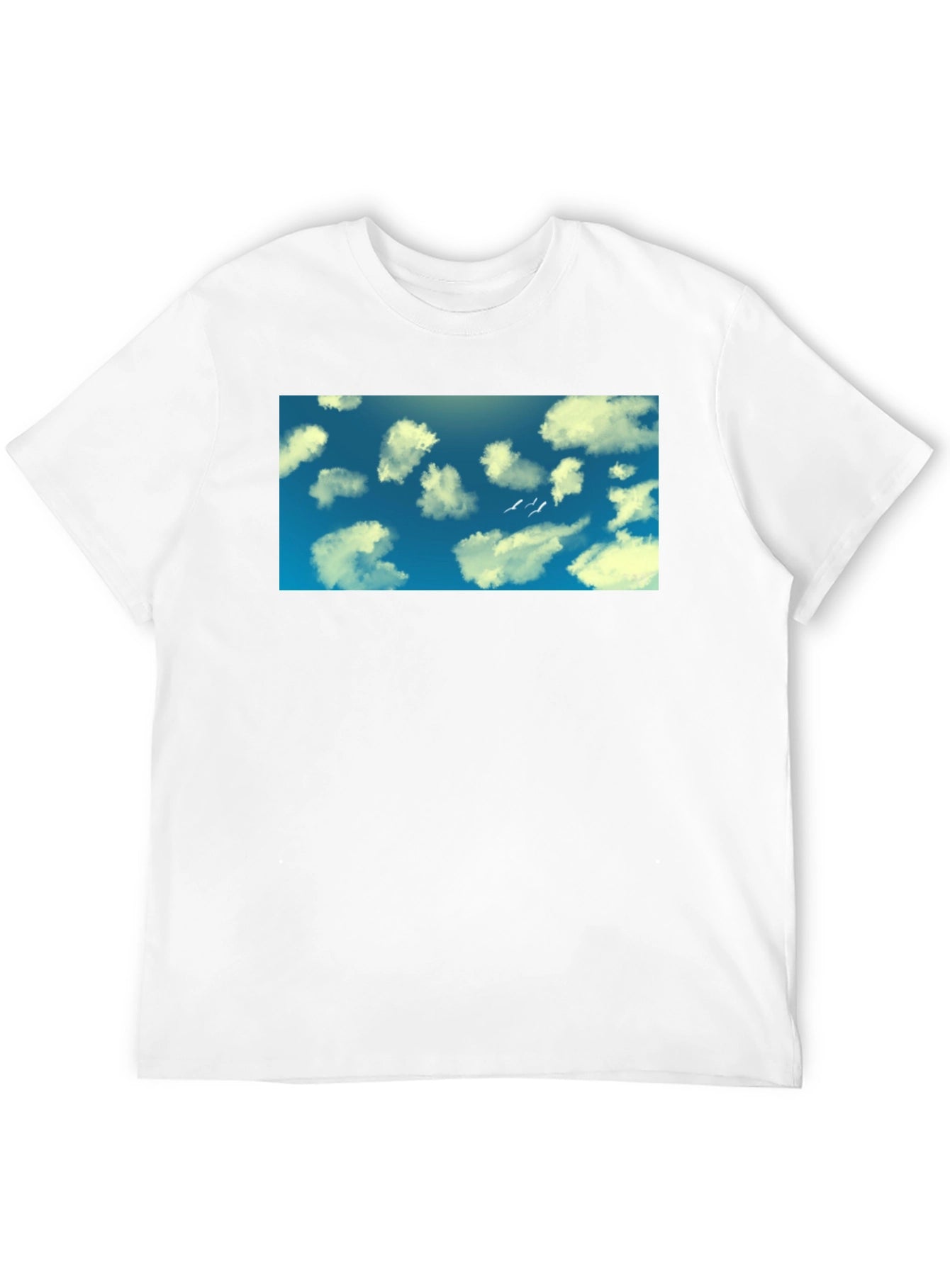 Sky Clouds Graphic Tee - Cotton Comfort